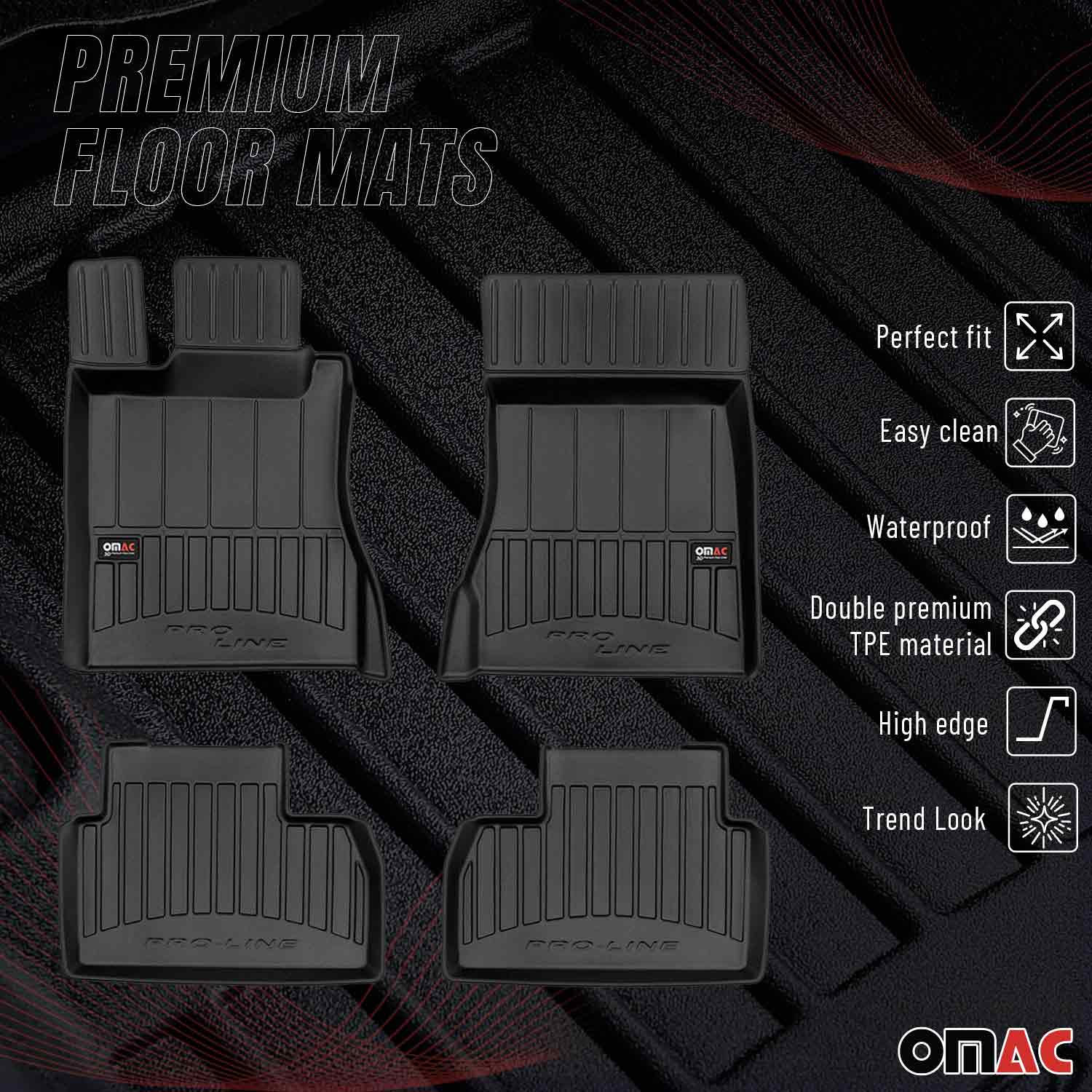 OMAC Gummi Fußmatten für Mercedes S Klasse W220 Kurzer 1998-2005 Premium TPE 4x - Image 2