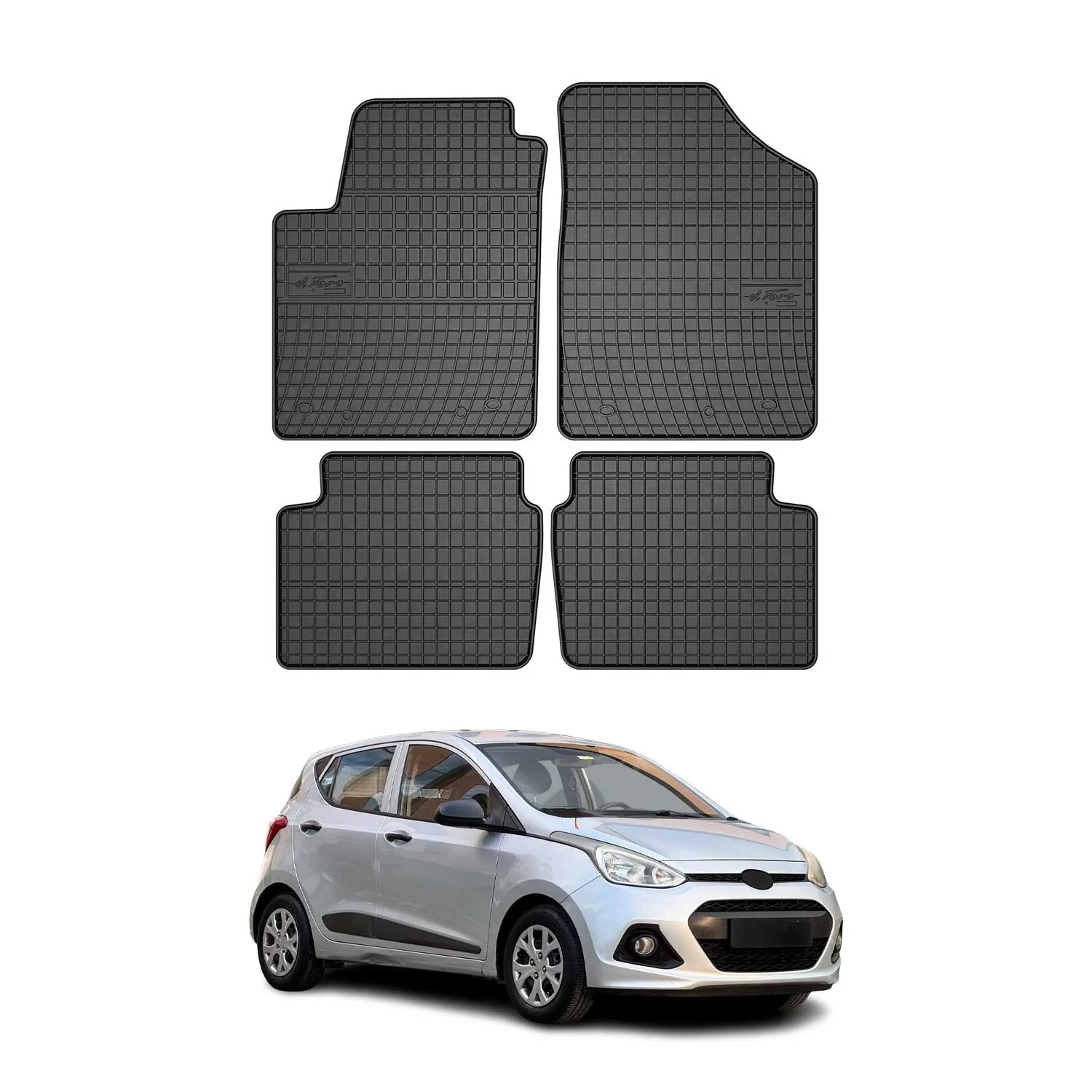 OMAC Gummi Fußmatten für Hyundai i20 2007-2013 Automatten Gummi Schwarz 4tlg