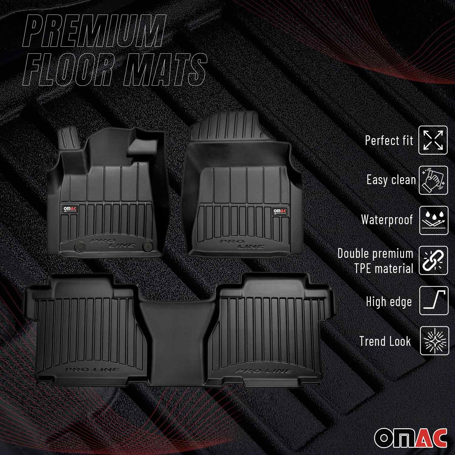OMAC Gummi Fußmatten für Toyota Tundra CrewMax 2007-2013 Premium TPE Schwarz 4x - Image 2