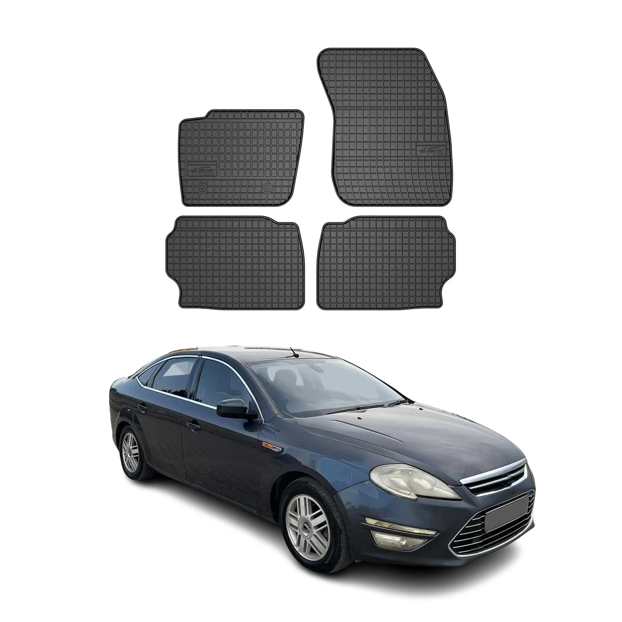 OMAC Gummi Fußmatten für Ford Mondeo mk4 2007-2014 Automatten Gummi Schwarz 4x