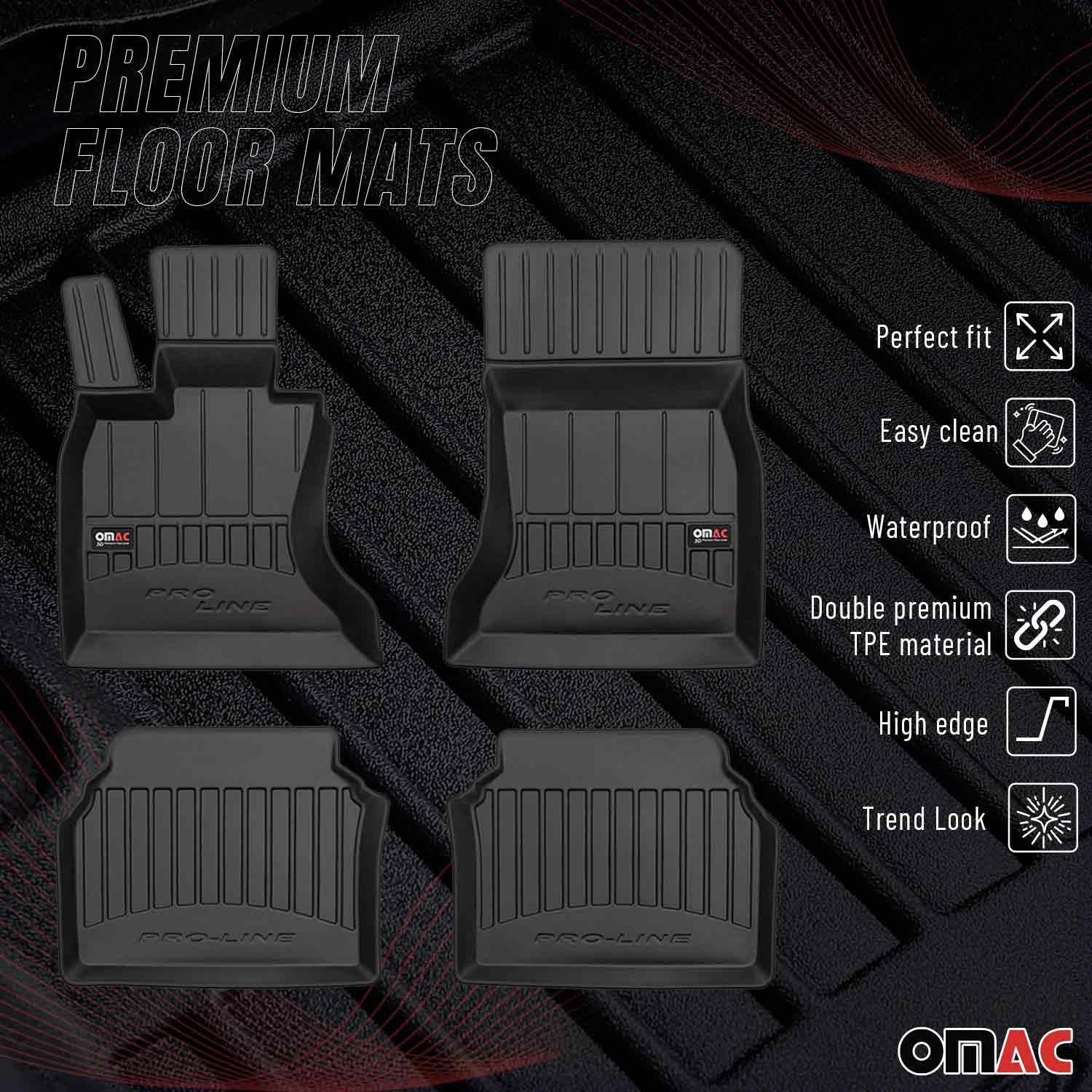 OMAC Gummi Fußmatten für BMW 5er Gran Turismo F07 2009-2017 Gummi Schwarz 4x - Image 2