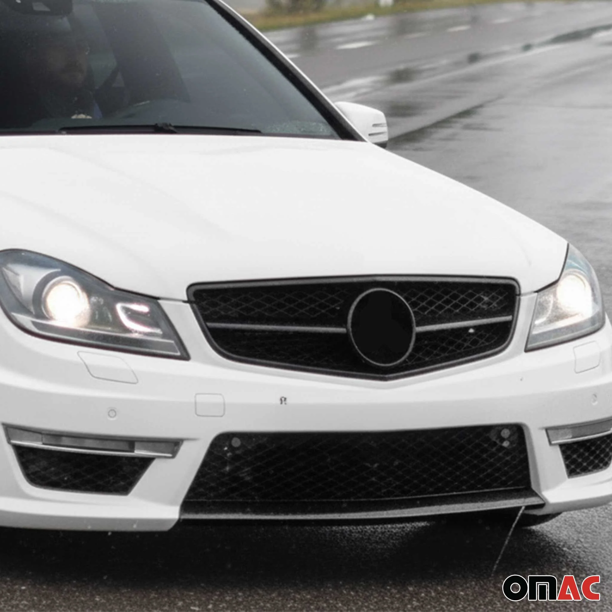Kühlergrill Grill Frontgrill für Mercedes C Klasse W204 2011-2014 Schwarz - Image 2