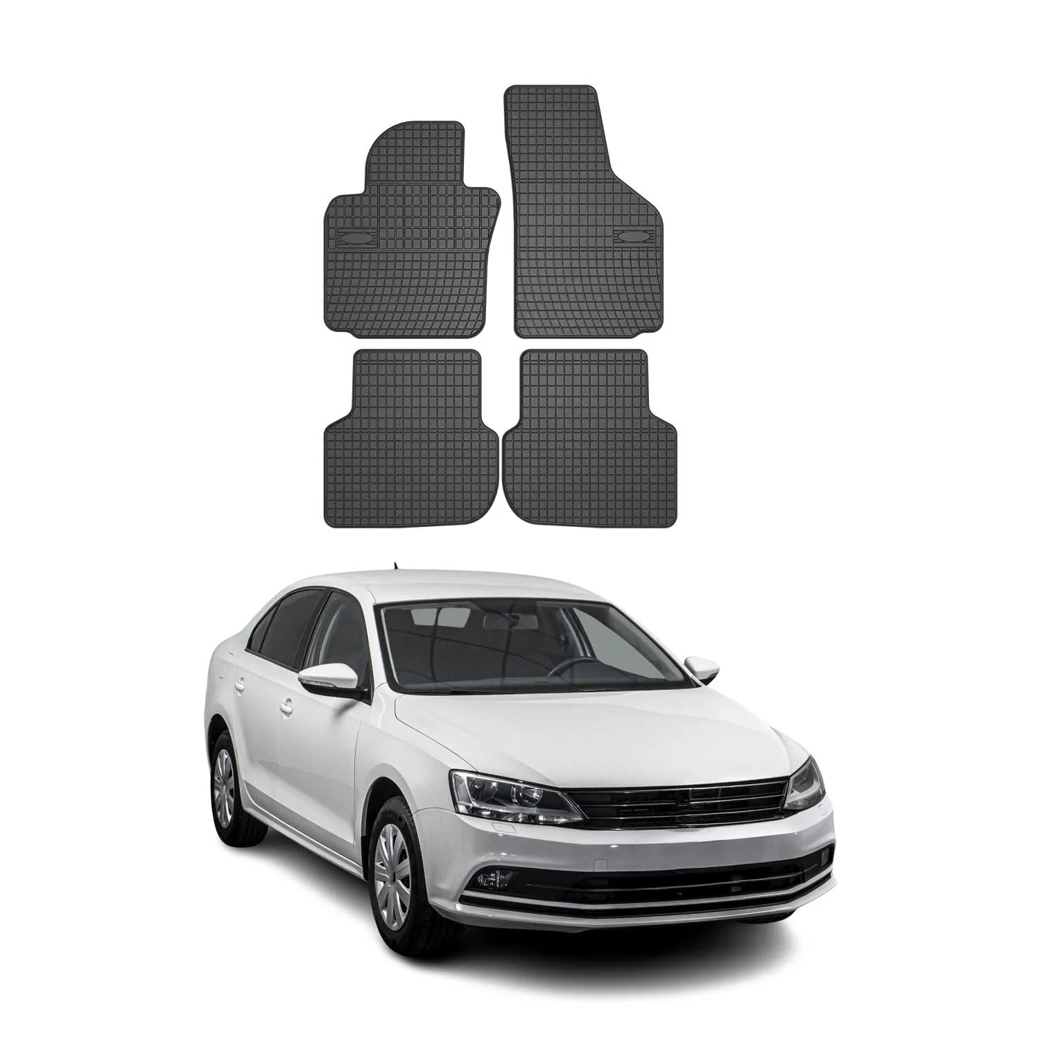 OMAC Gummi Fußmatten für VW Jetta 2011-2018 Automatten Gummi Schwarz 4tlg