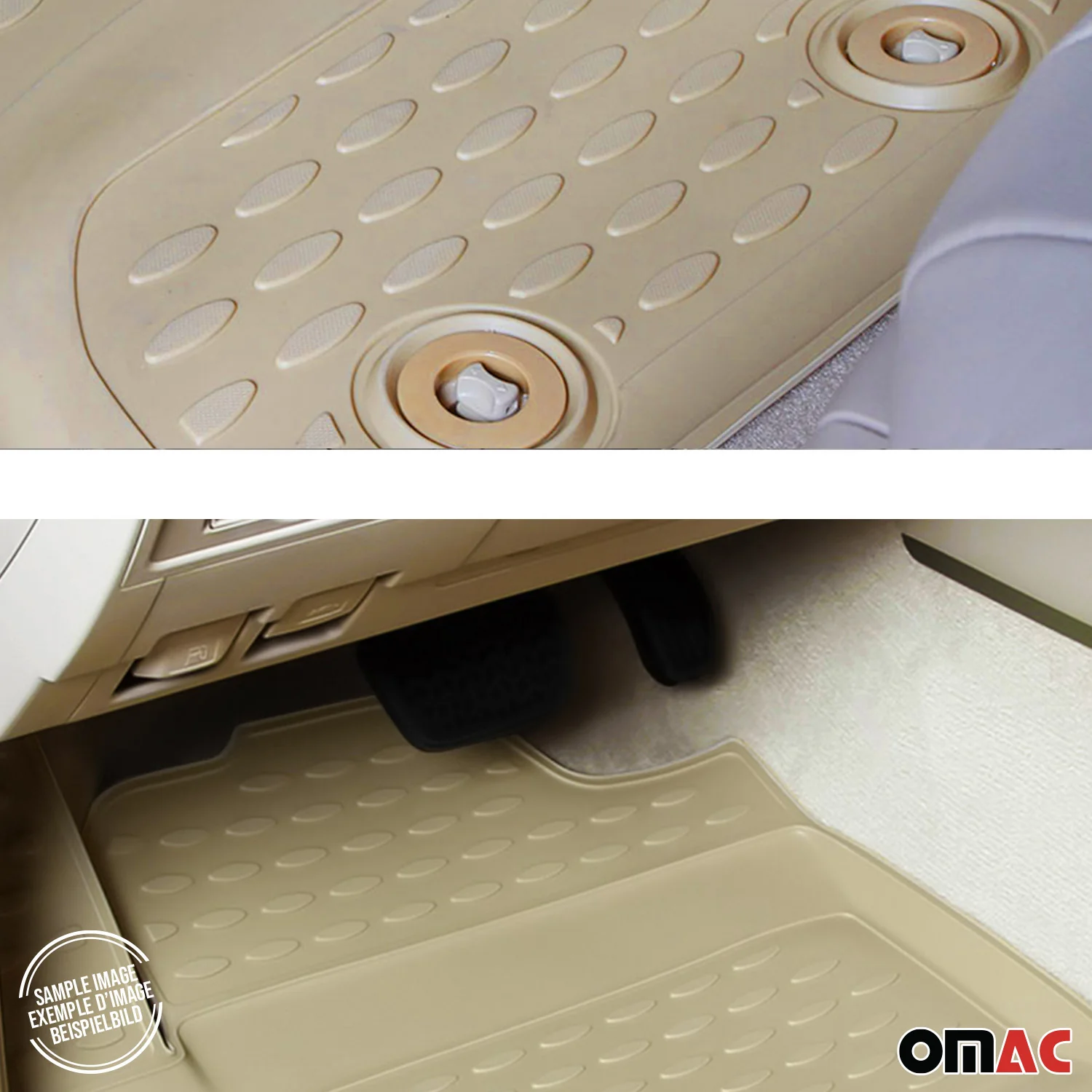 OMAC Gummimatten Fußmatten für Mercedes GLA Klasse 2014-2020 TPE Matten Beige 4x - Image 8