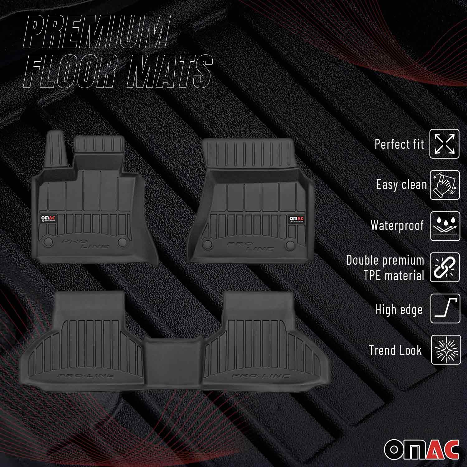 OMAC Gummi Fußmatten für BMW X6 F16 F86 2014-2019 Premium TPE Automatten 3tlg - Image 2