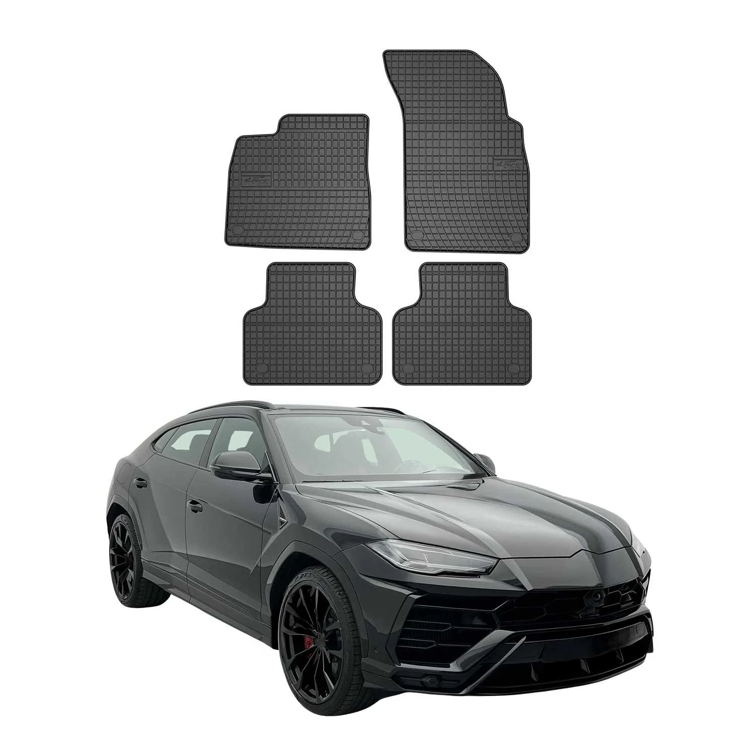 OMAC Gummi Fußmatten für Audi Q7 Q8 2015-2026 Automatten Gummi Schwarz 4tlg
