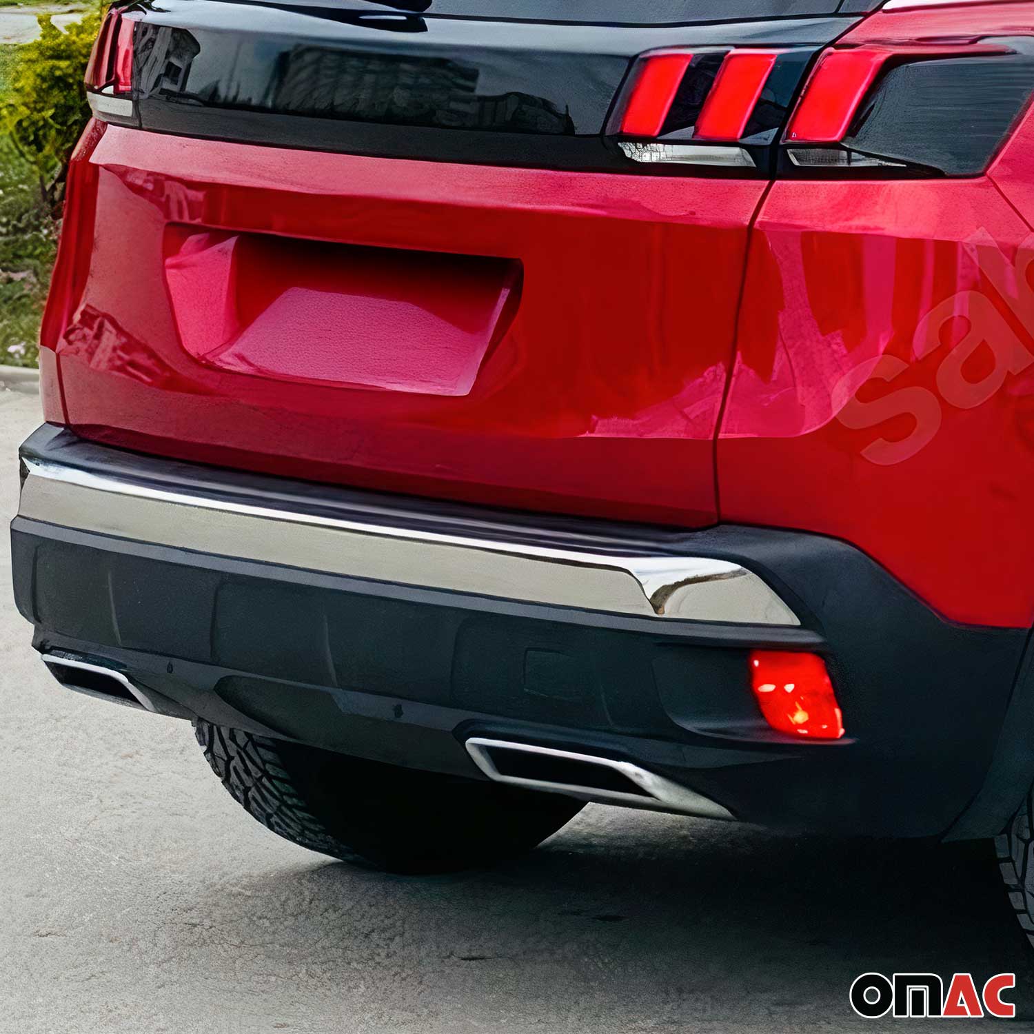 Stoßstangen Diffusor Auspuffrahmen für Peugeot 3008 2016-2020 Chrom ABS 2 tlg - Image 3