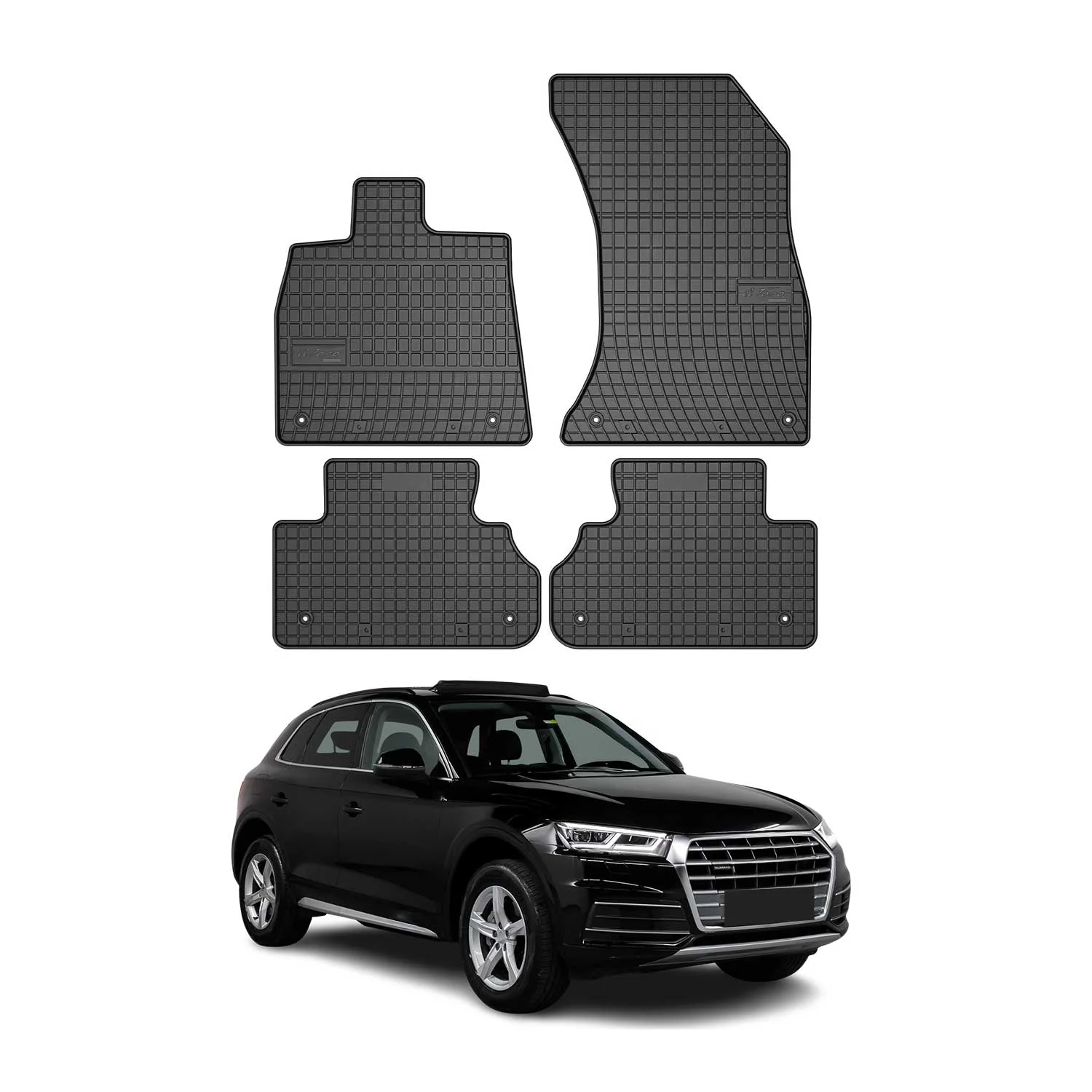 OMAC Gummi Fußmatten für Audi Q5 FY 2017-2024 Automatten Gummi Schwarz 4tlg