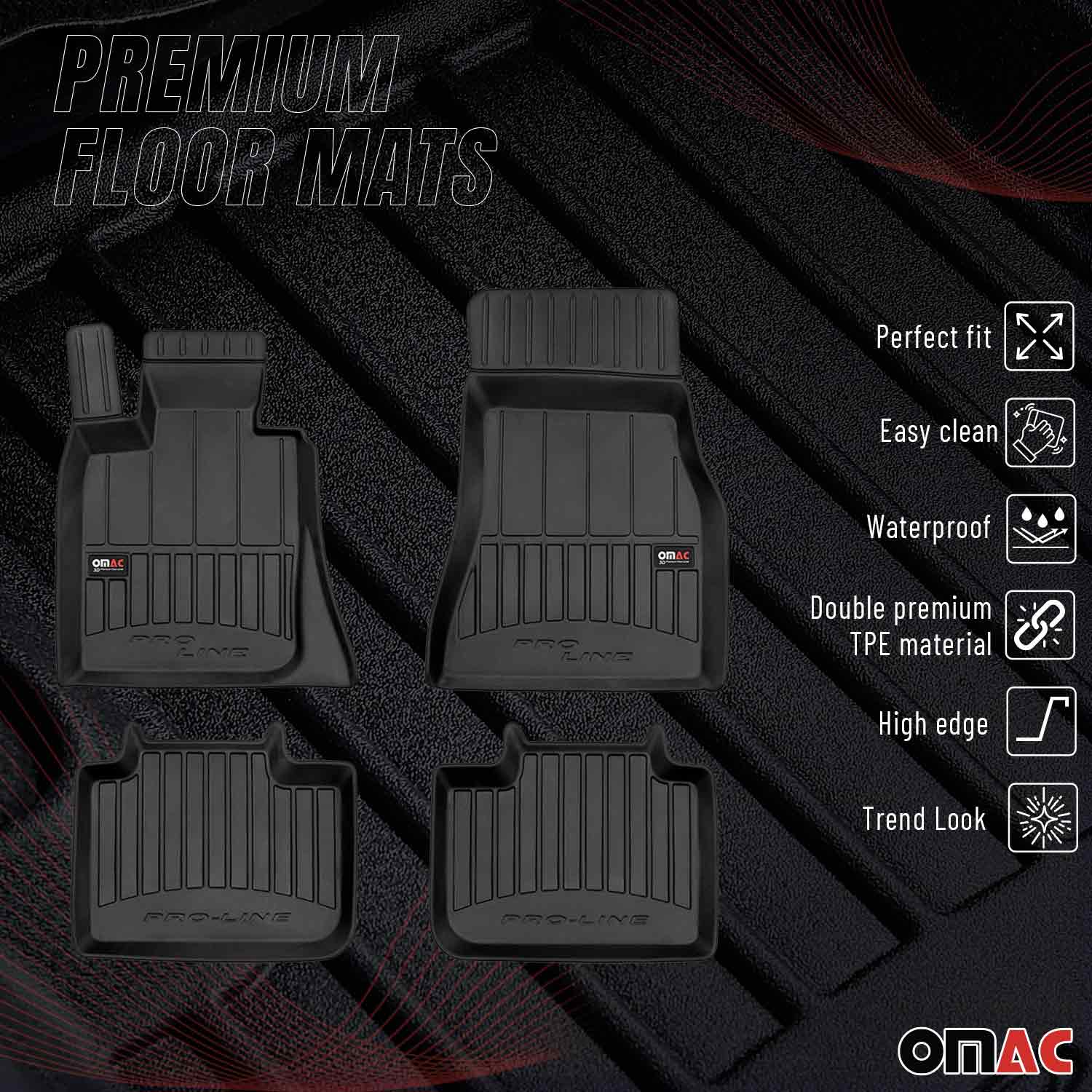 OMAC Gummi Fußmatten für BMW 6er Gran Turismo G32 2017-2023 Premium Schwarz - Image 2