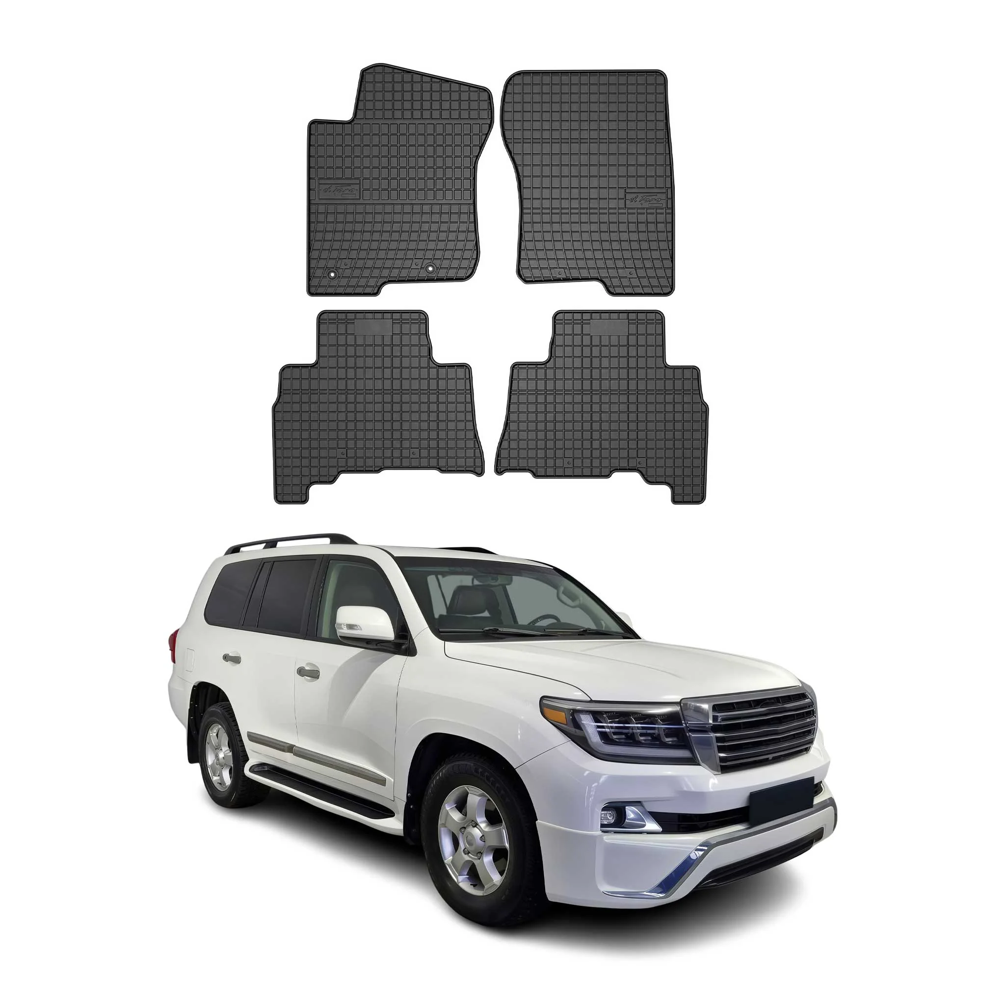 OMAC Gummi Fußmatten für Toyota Land Cruiser 2018-2023 Automatten Schwarz 4x
