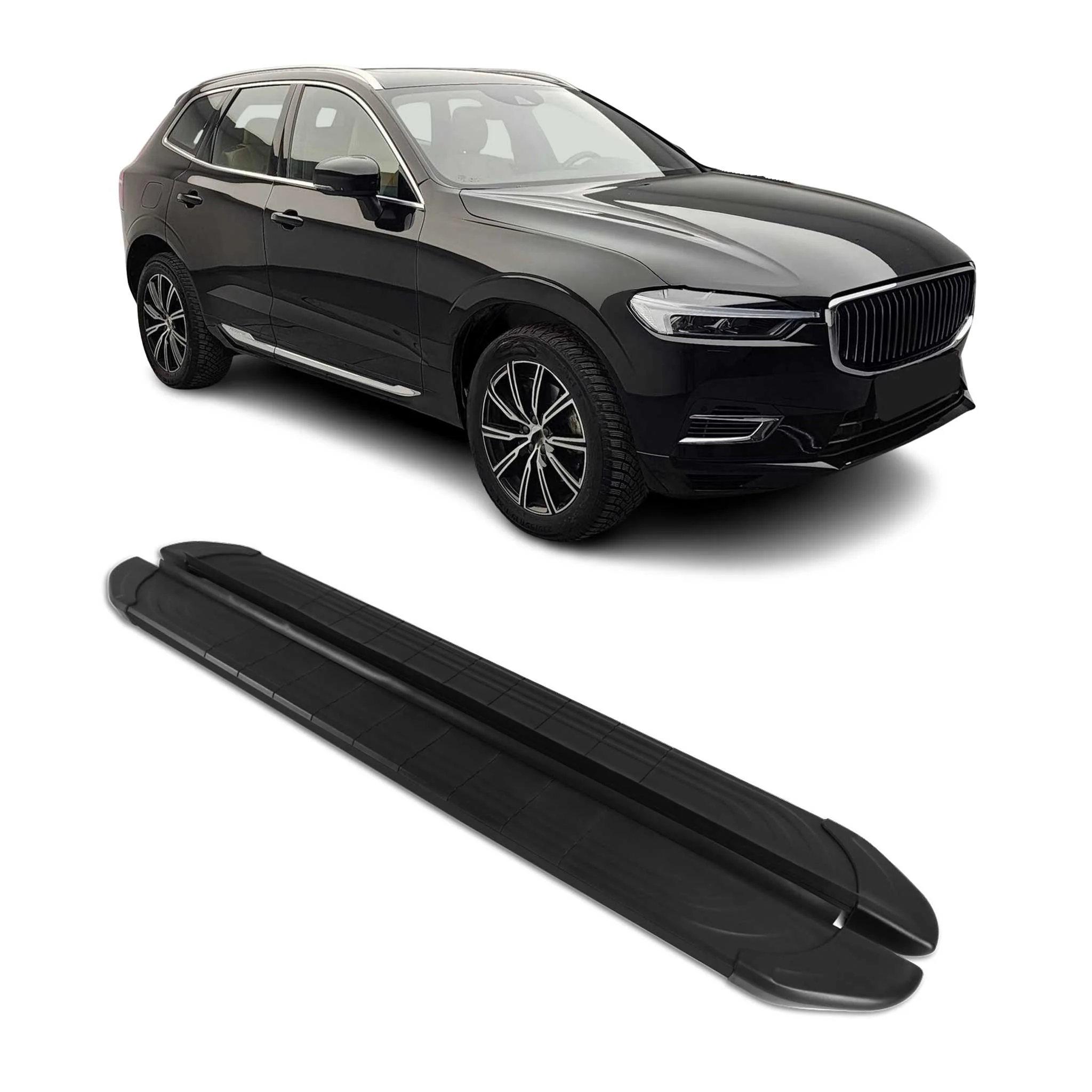 Trittbretter Seitenschweller für Volvo XC60 2018-2026 Aluminium Schwarz 2tlg
