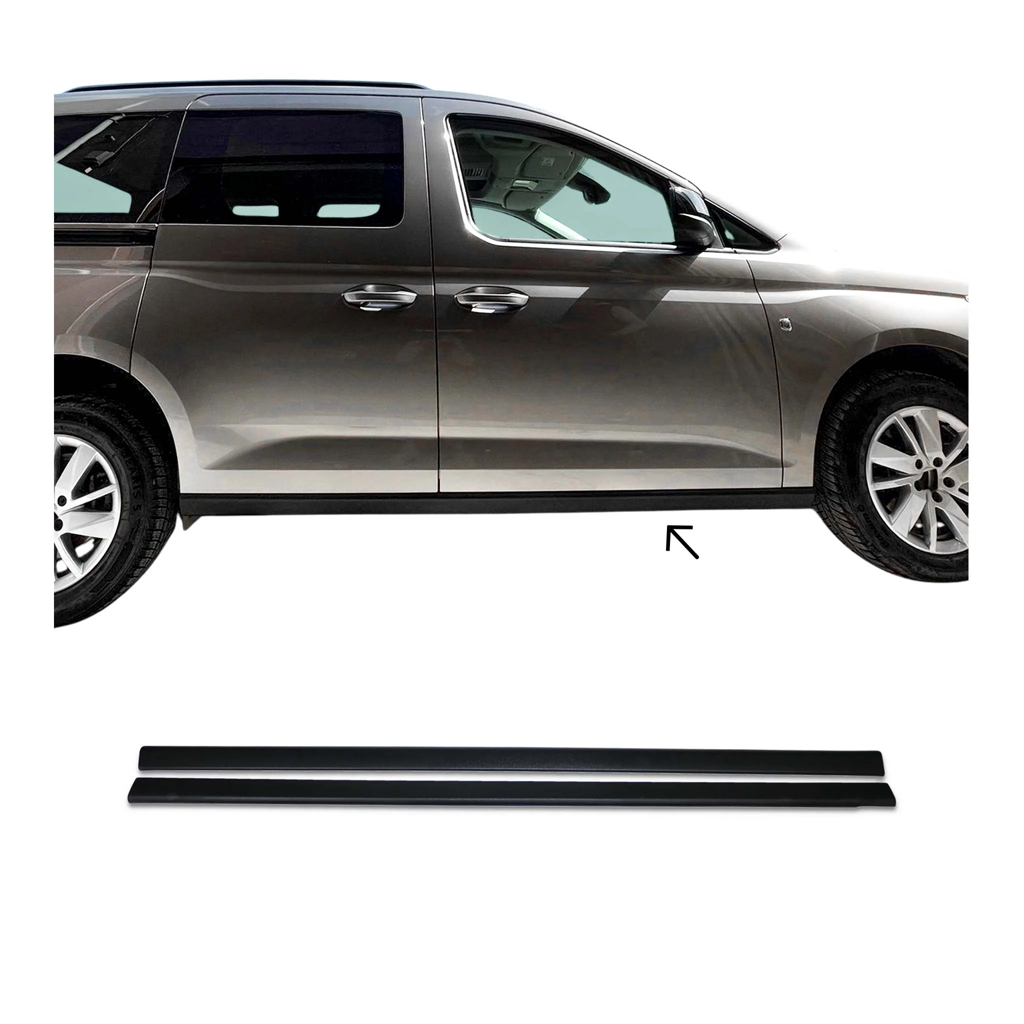 Seitenschweller Side Skirts für VW Caddy 5 2020-2026 Kunststoff L1 Schwarz 2 tlg