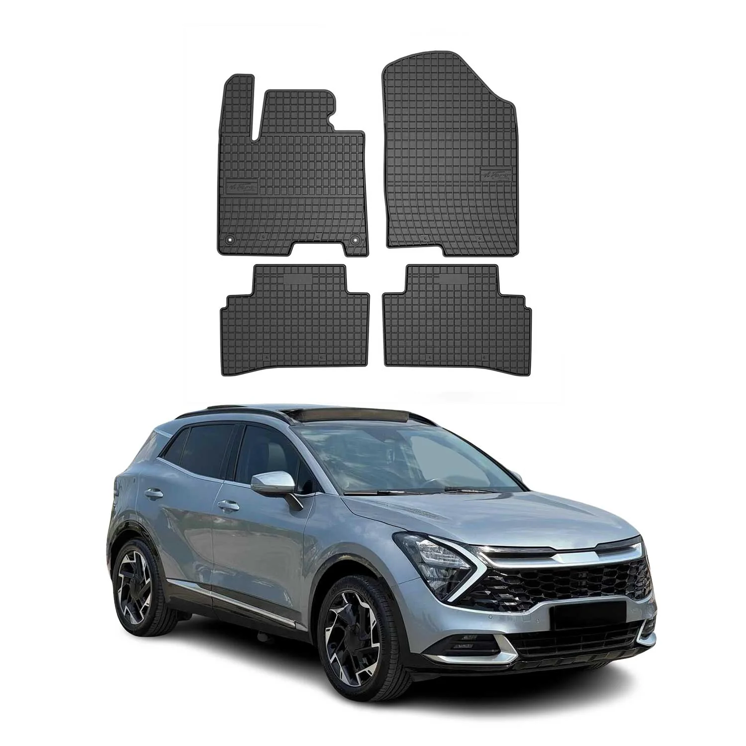 OMAC Gummi Fußmatten für Kia Sportage 2023-2026 Automatten Gummi Schwarz 4tlg
