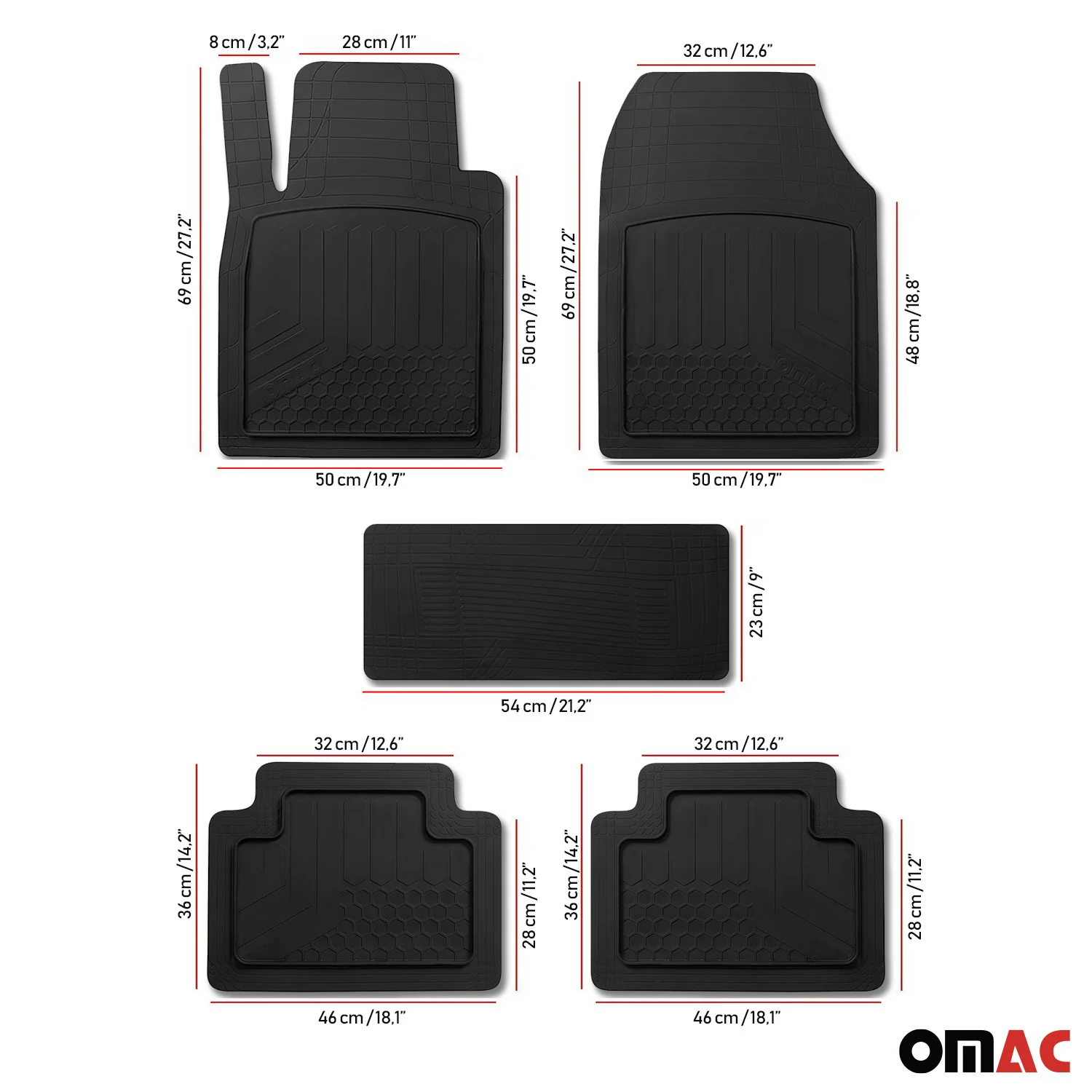 Fußmatten Gummimatten 3D Matte für Dacia Bigster 2024-2026 Gummi Schwarz 5tlg - Image 7