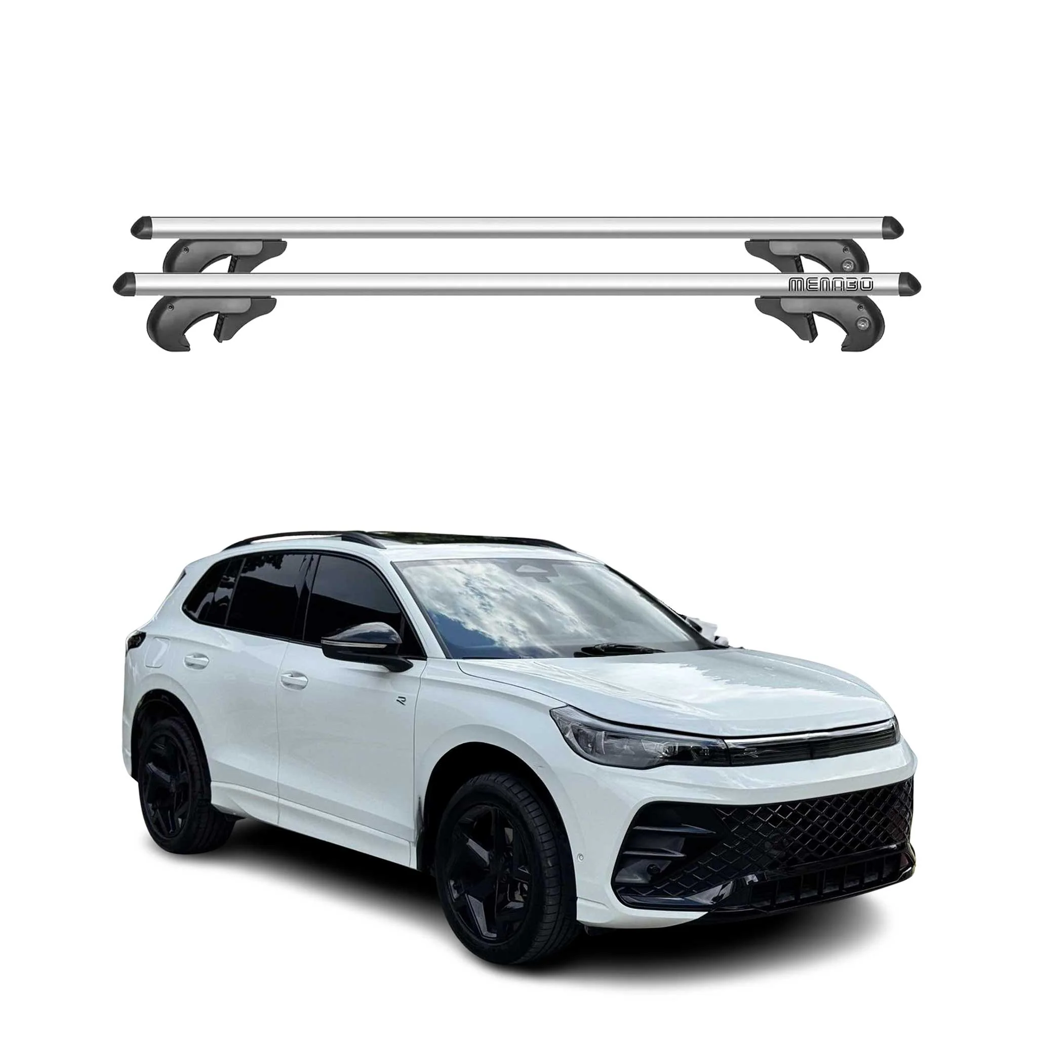 Menabo Dachträger Grundtäger für VW Tiguan 2024-2026 90kg Aluminium Silber 2 tlg