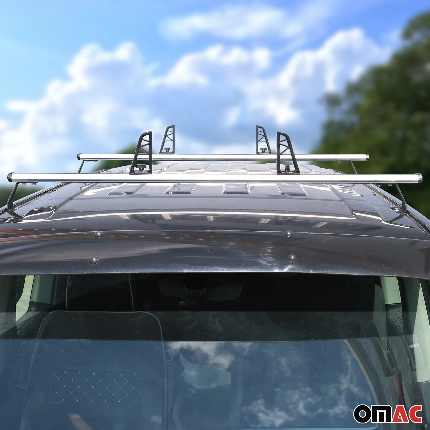 2x Dachträger + Leiterhalter Set für Fıat Doblo 2000-2010 Lastanschläge Silber - Image 4