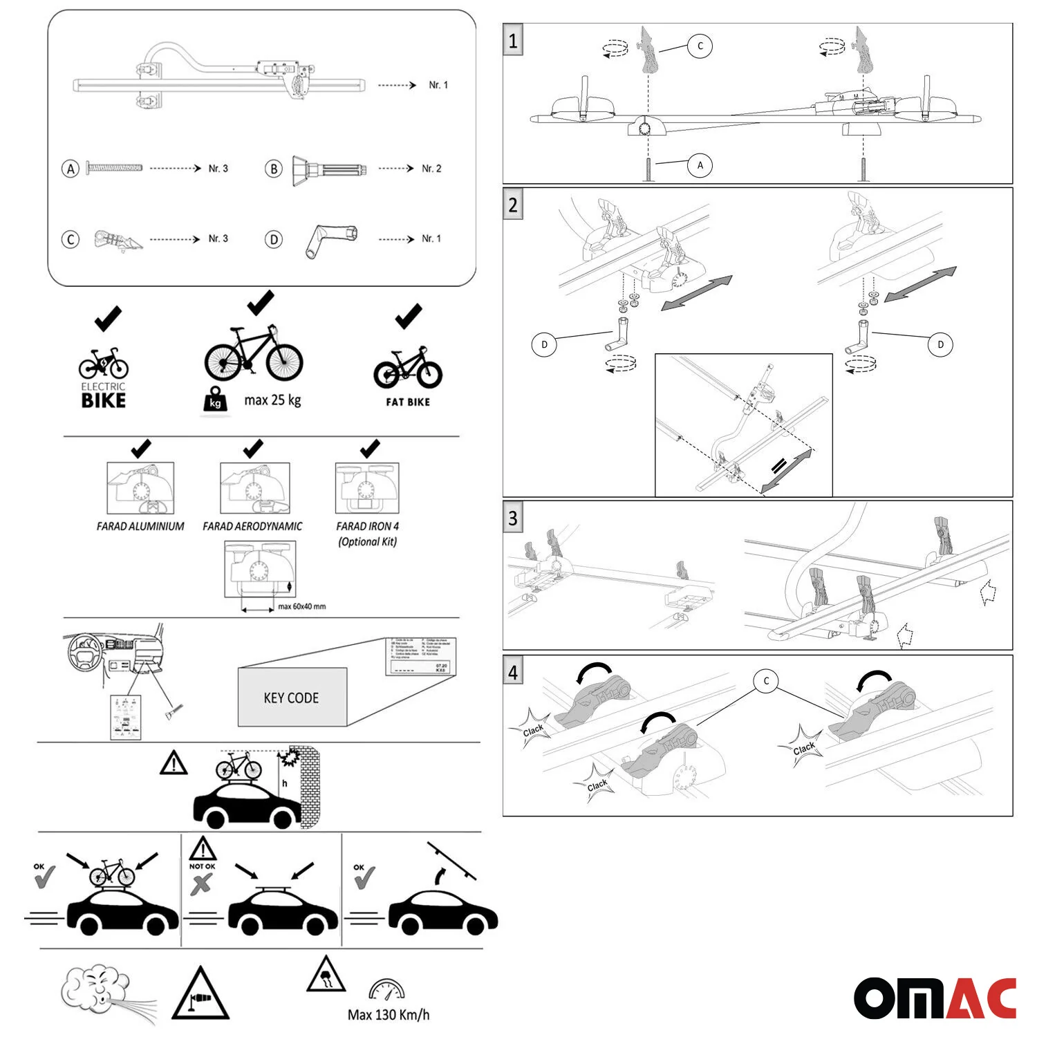 Fahrradträger Farad P-Style Dachfahrradträger bis 25 kg ABE Stahl 2tlg Schwarz - Image 9