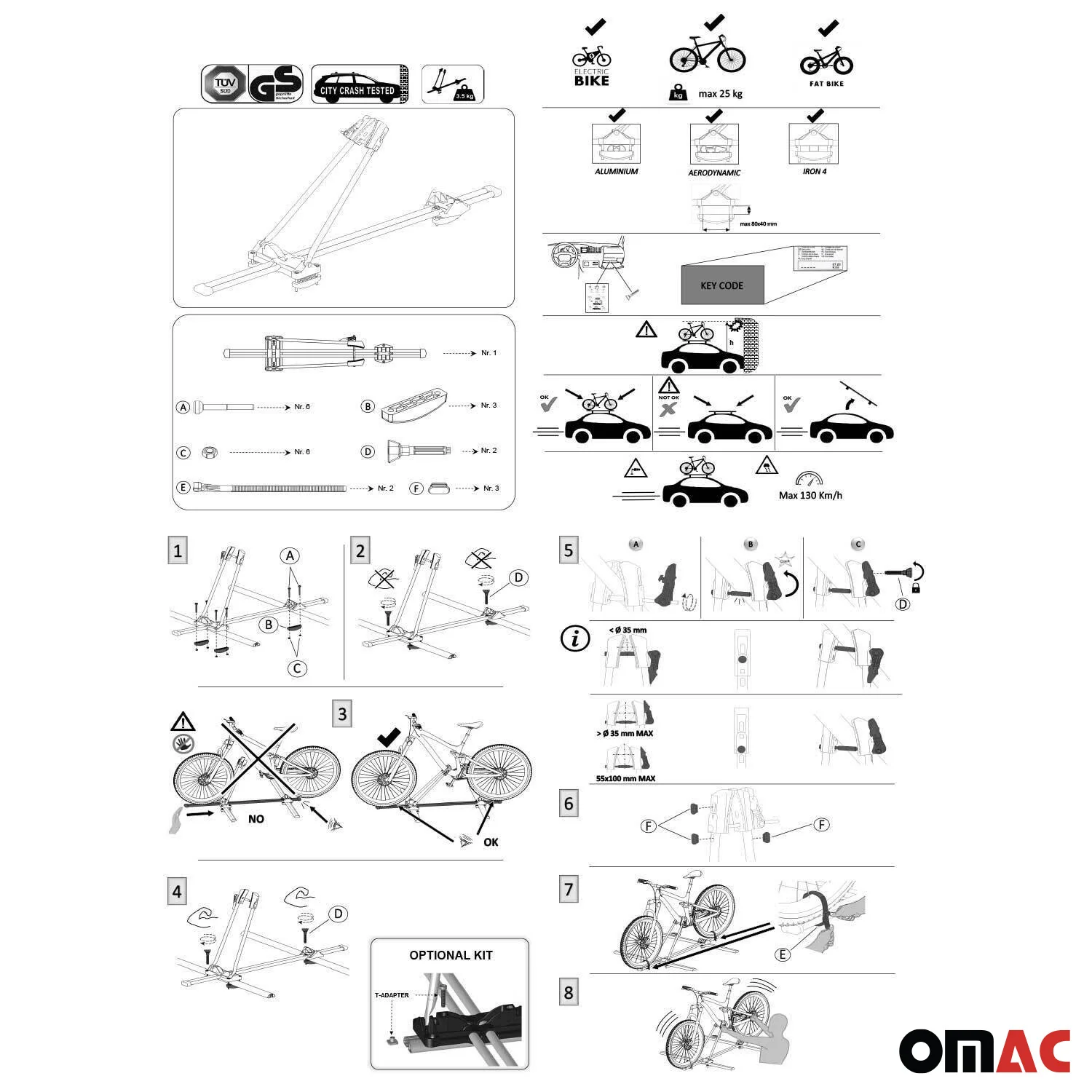 Fahrradträger Farad M-Style Dachfahrradträger bis 25 kg ABE Stahl 2tlg - Image 9