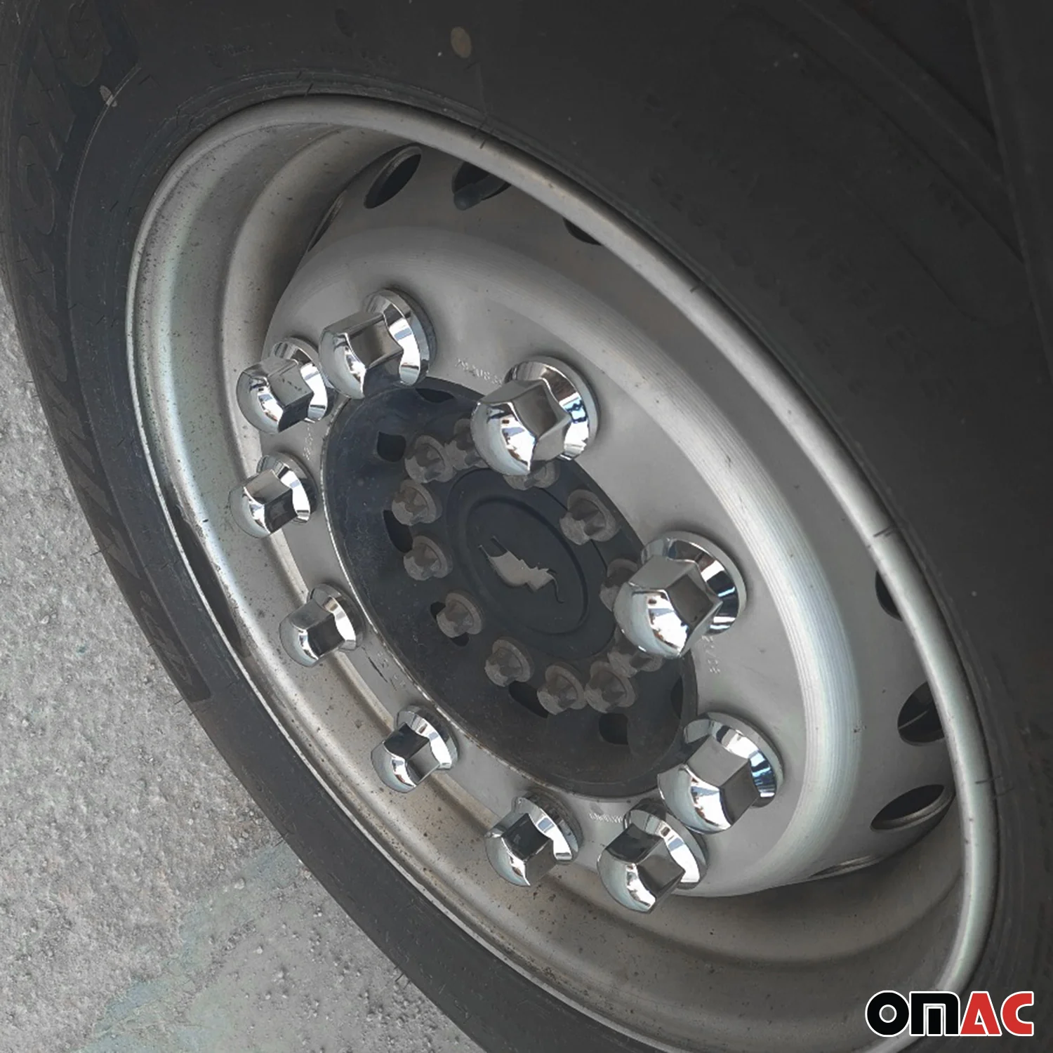 40x Glänzend Chrom Radmutterkappen Schutz Ø33mm für hohe Schrauben / LKW - Image 4