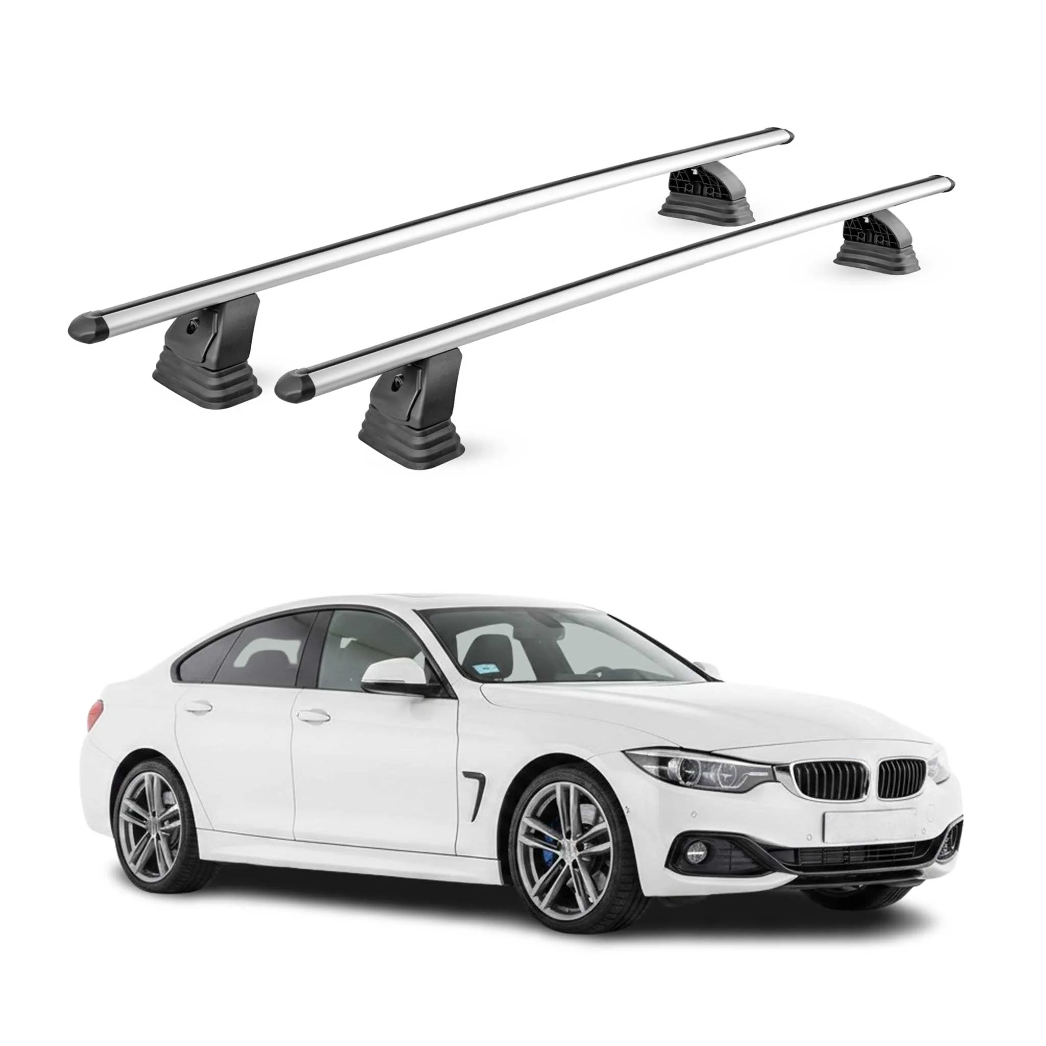 Alu Dachträger für Bmw 4er Gran Coupè F36 2014-2020 TÜV T-Nut 75 kg 2tlg Silber