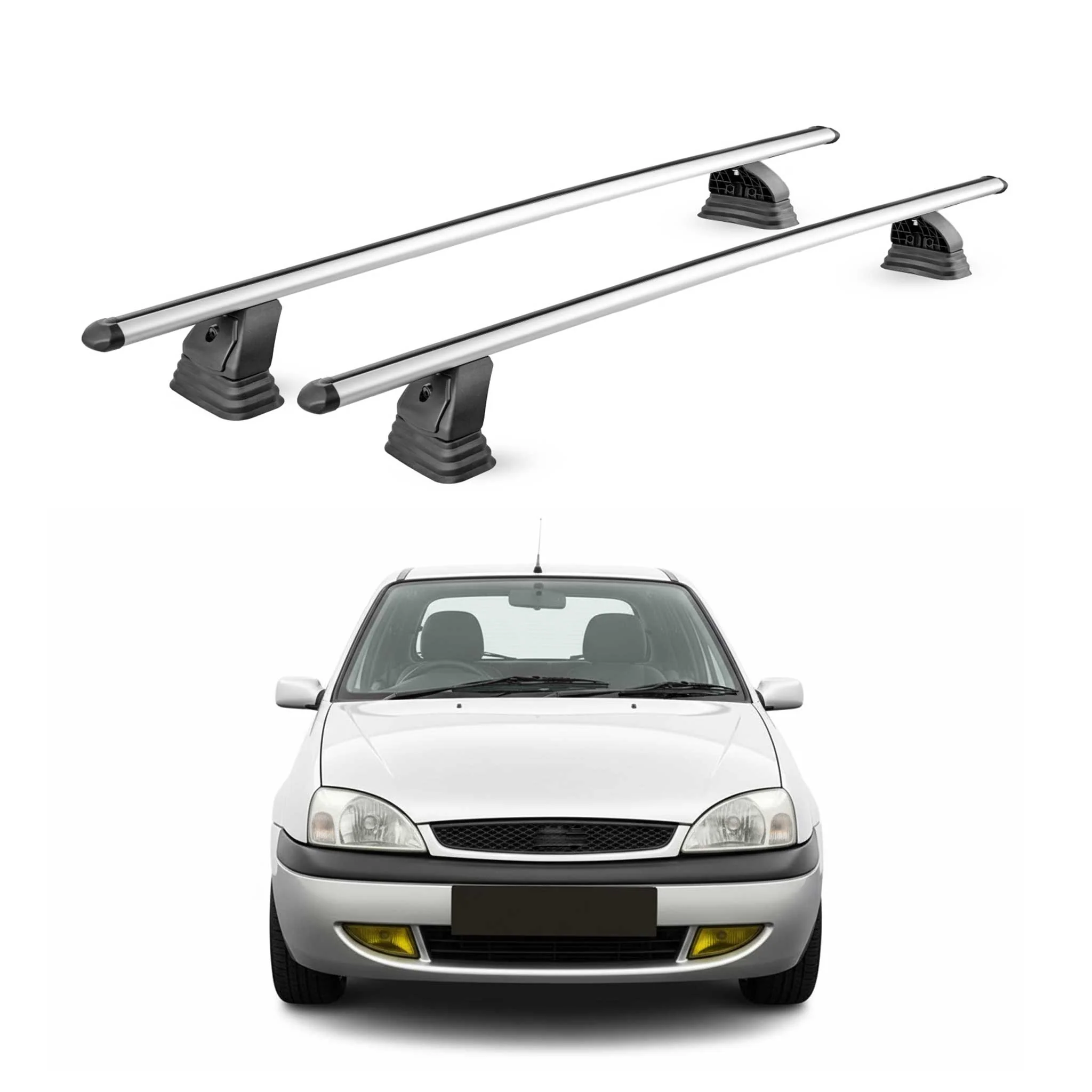 Alu Dachträger für Ford Focus II Schrägheck Kombi 2005-2010 TÜV T-Nut 2x Silber
