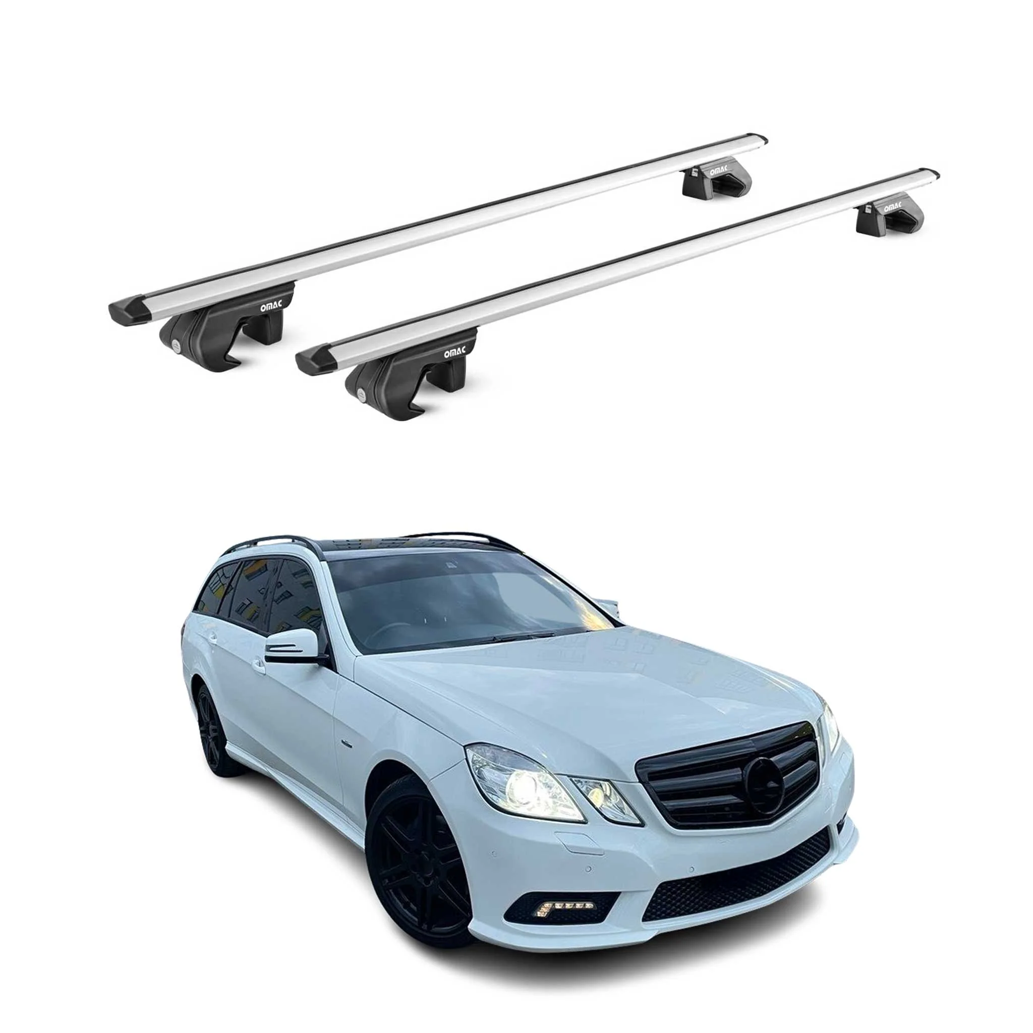 Dachträger für Mercedes Classe E Kombi S212 2009-2016 5 tür 90kg Alu ABE Silber