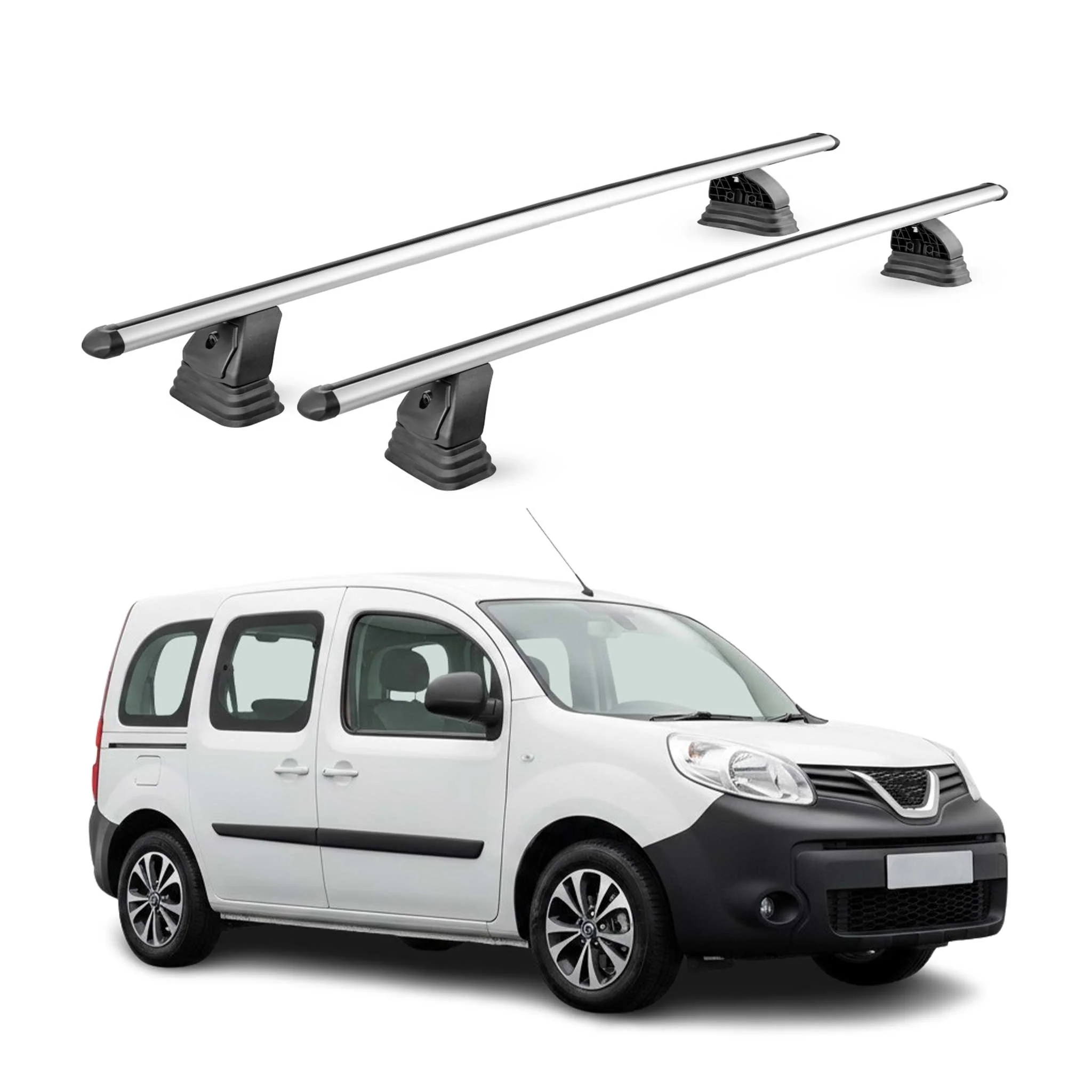 Alu Dachträger für Nissan NV250 2019-2021 TÜV T-Nut Abschließbar 2tlg Silber