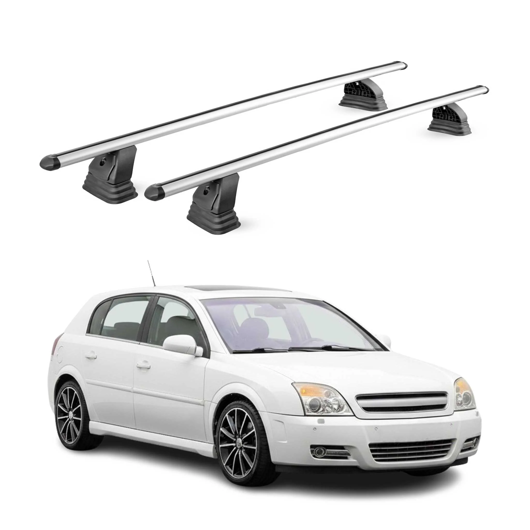 Alu Dachträger für Opel Signum 2003-2008 TÜV T-Nut Abschließbar 2tlg Silber