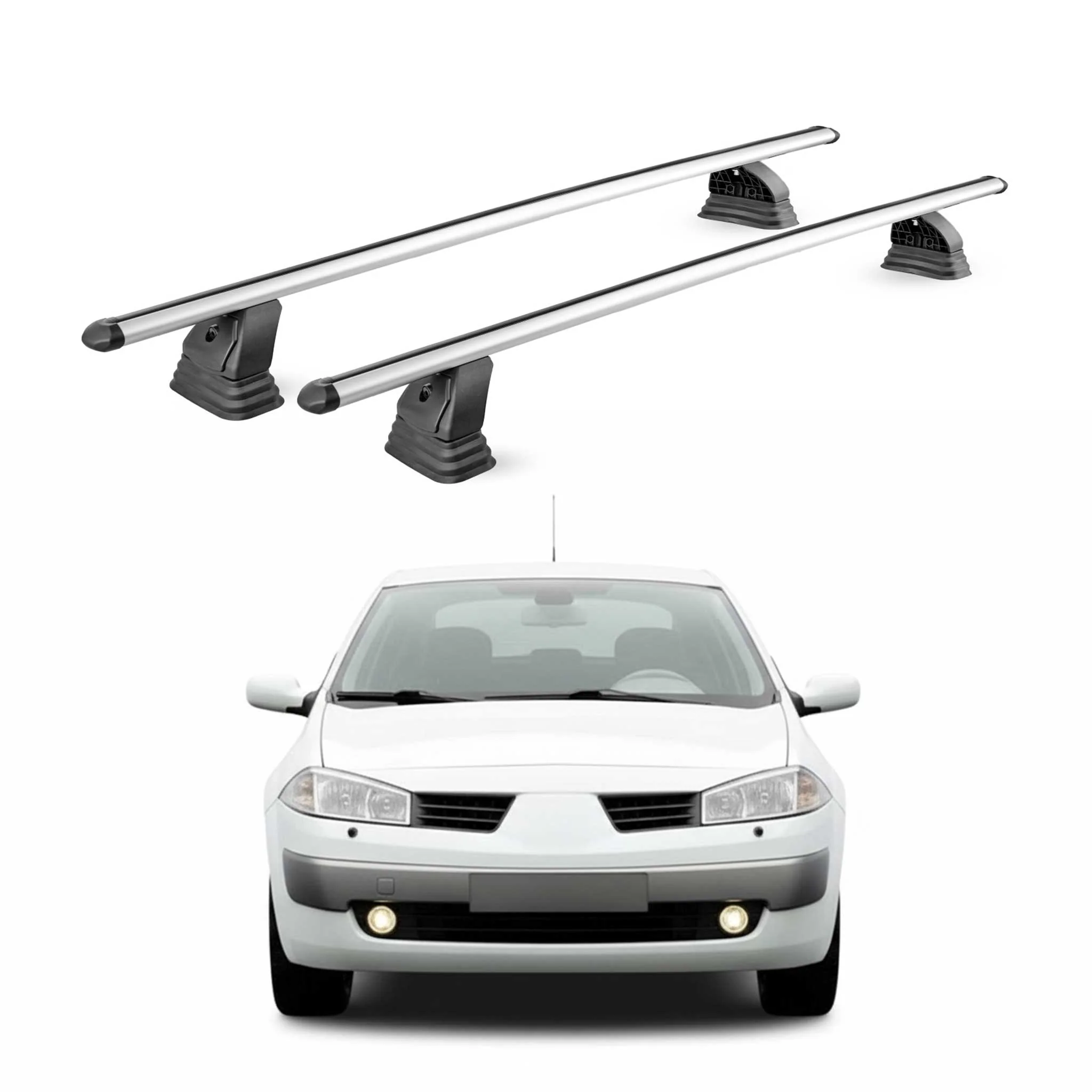 Alu Dachträger für Renault Megane II Schrägheck Kombi Limo 2003-2008 Silber 2x