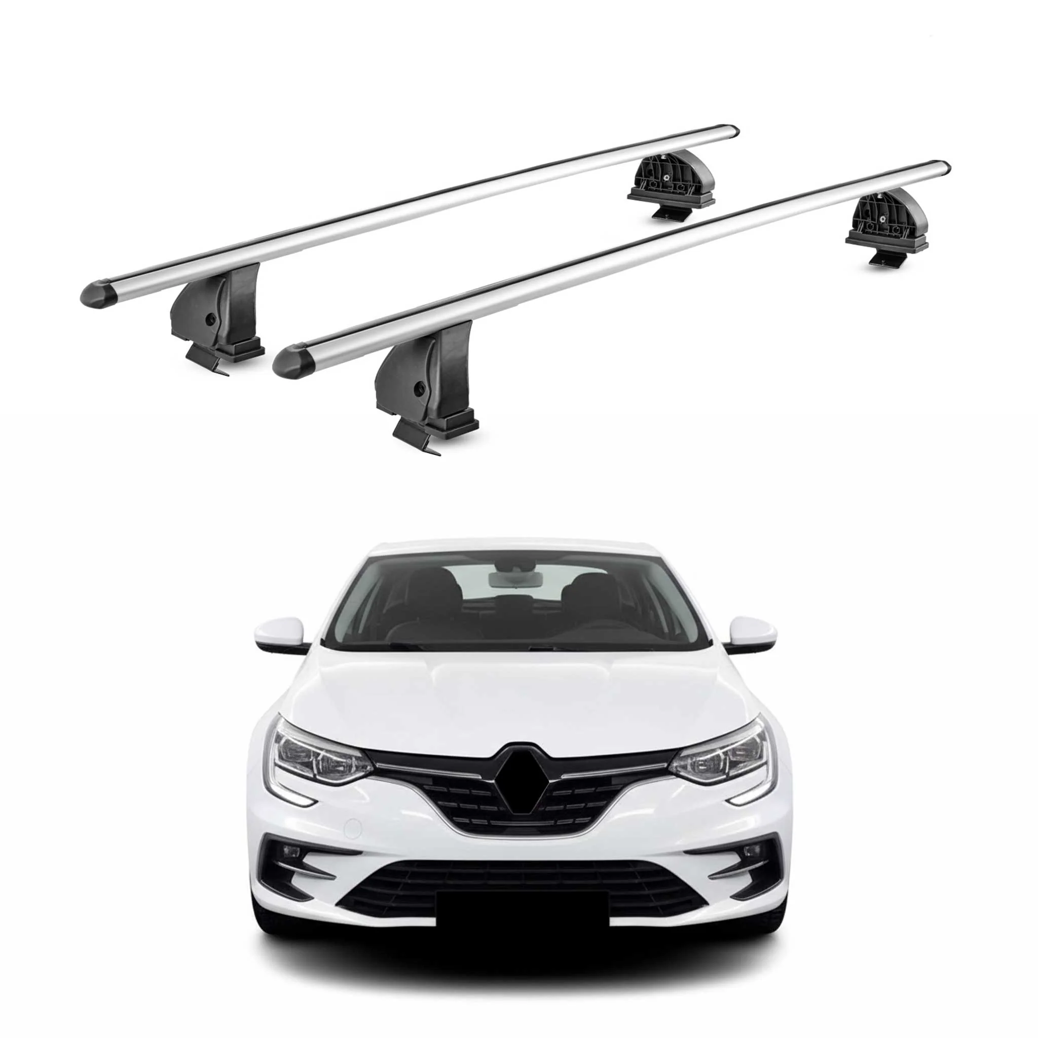 Alu Dachträger für Renault Megane IV Schrägheck Kombi 2016-2024 5Tür TÜV Silber