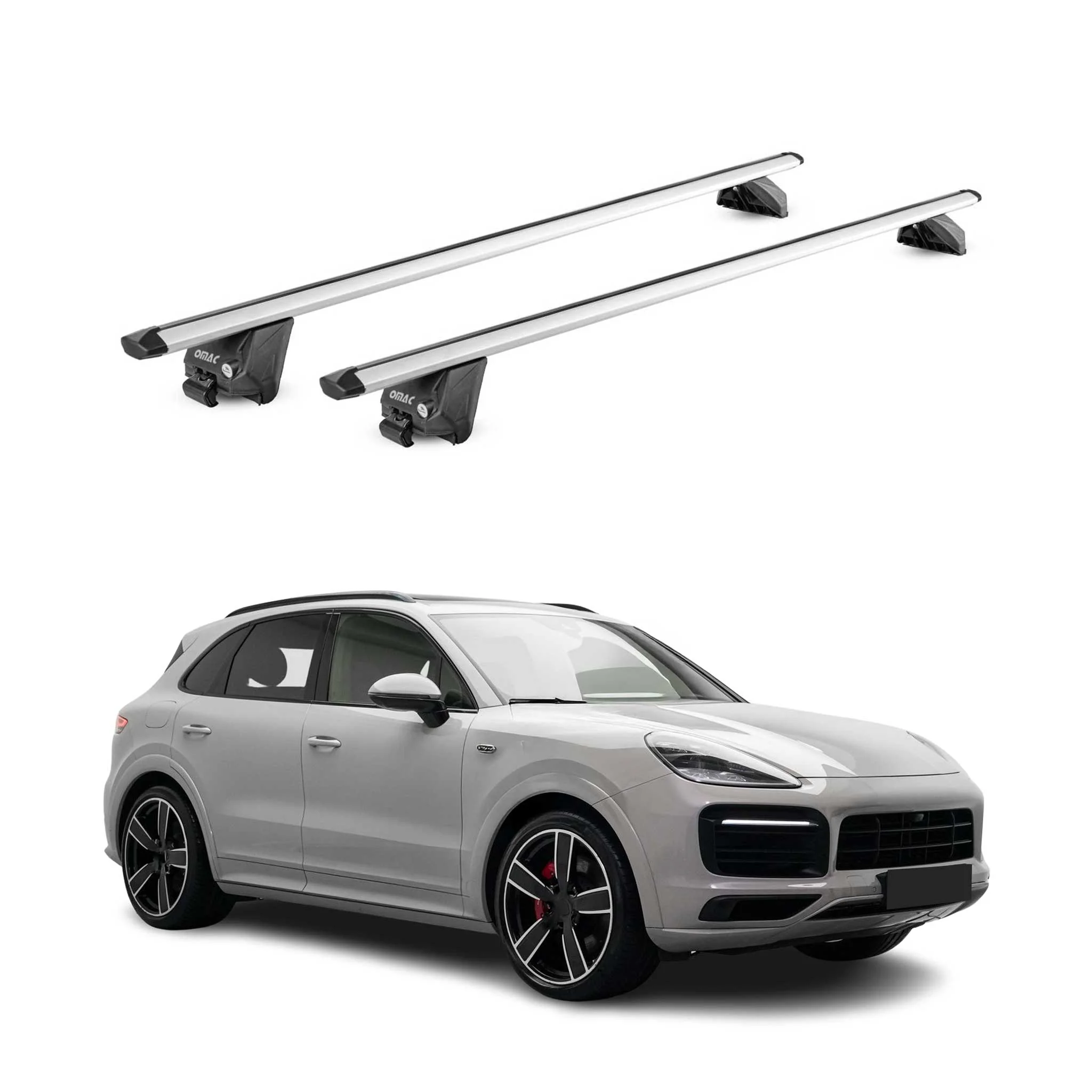 Dachträger Grundtäger für Porsche Cayenne 2019-2026 100kg Alu Silber 2tlg ABE