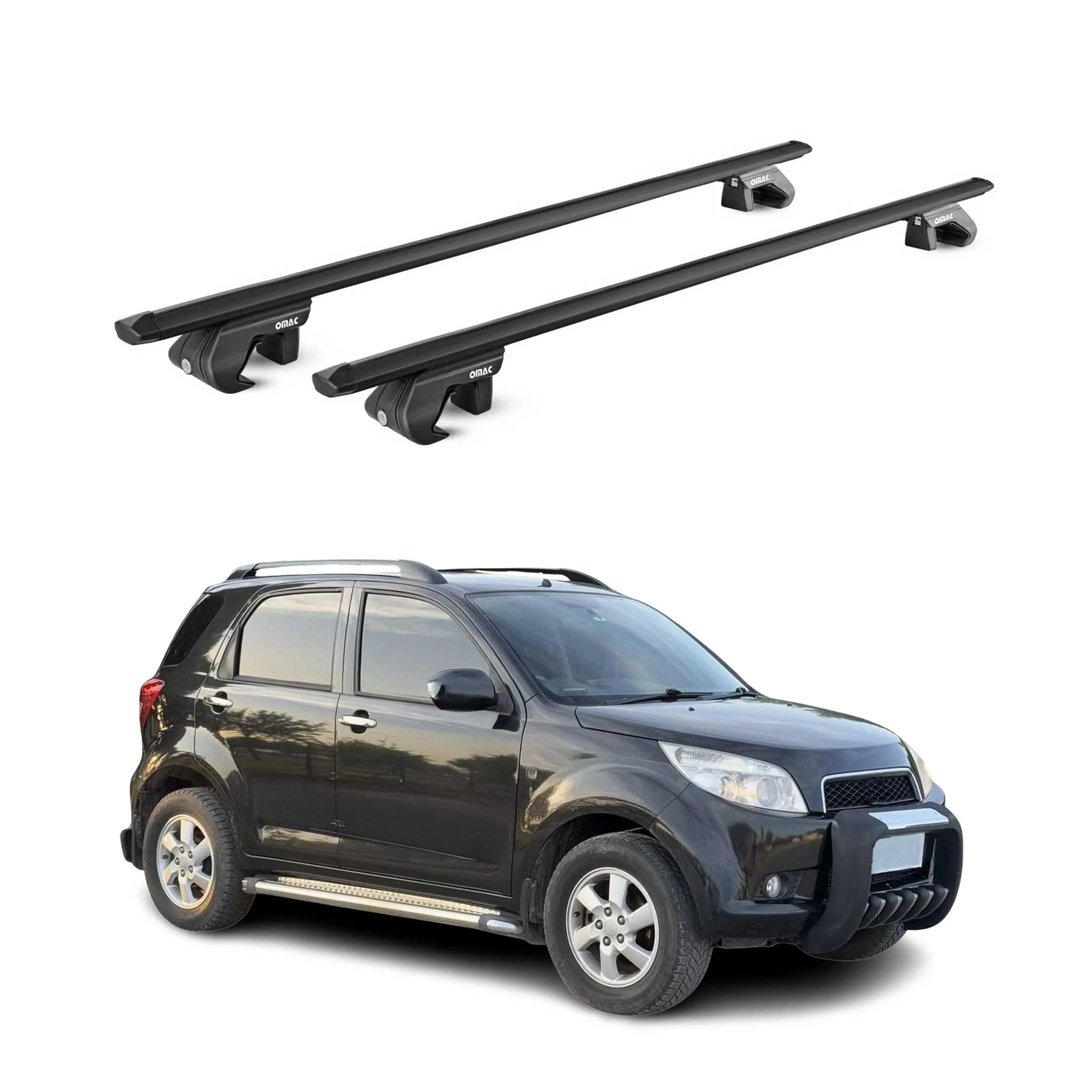 Dachträger Grundtäger für Daihatsu Terios 2006-2017 90kg Alu Schwarz 2 tlg ABE