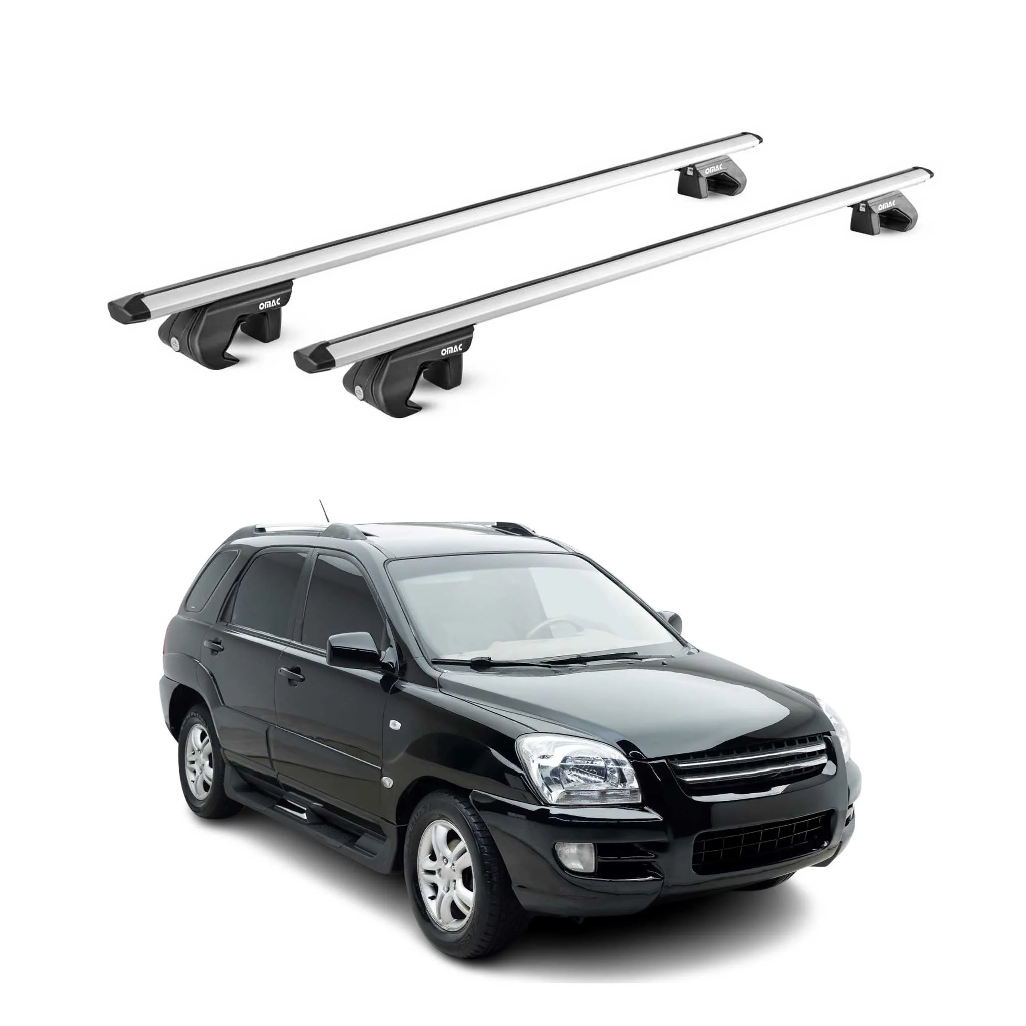 Dachträger Grundtäger für Kia Sportage JE 2004-2010 5 tür 90kg Alu Silber 2x ABE