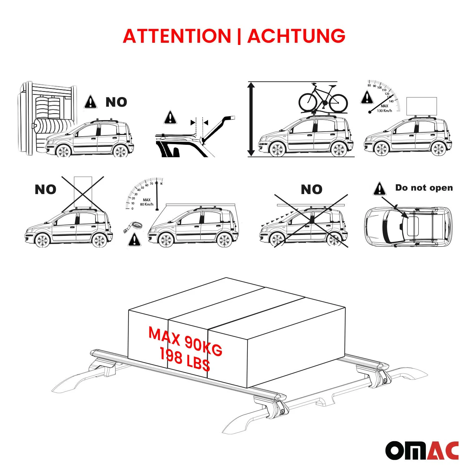 Dachträger Grundtäger für Skoda Yeti 2009-2017 90kg Alu Schwarz 2 tlg ABE - Image 7