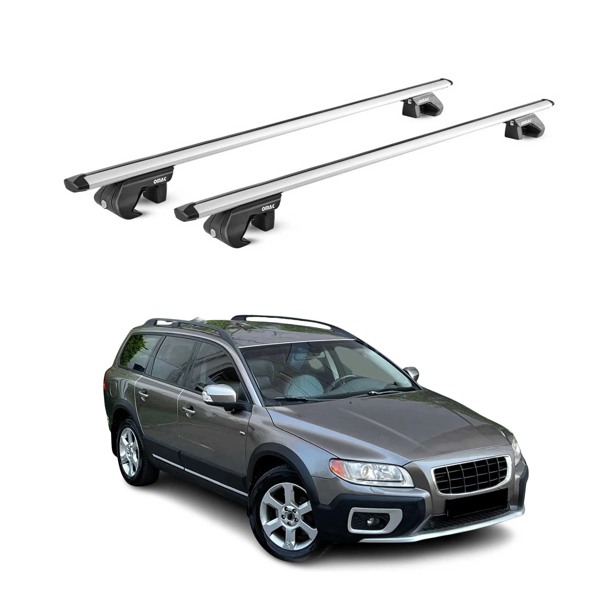 Dachträger Grundtäger für Volvo XC70 mk3 2007-2016 5 tür 90kg Alu Silber 2x ABE
