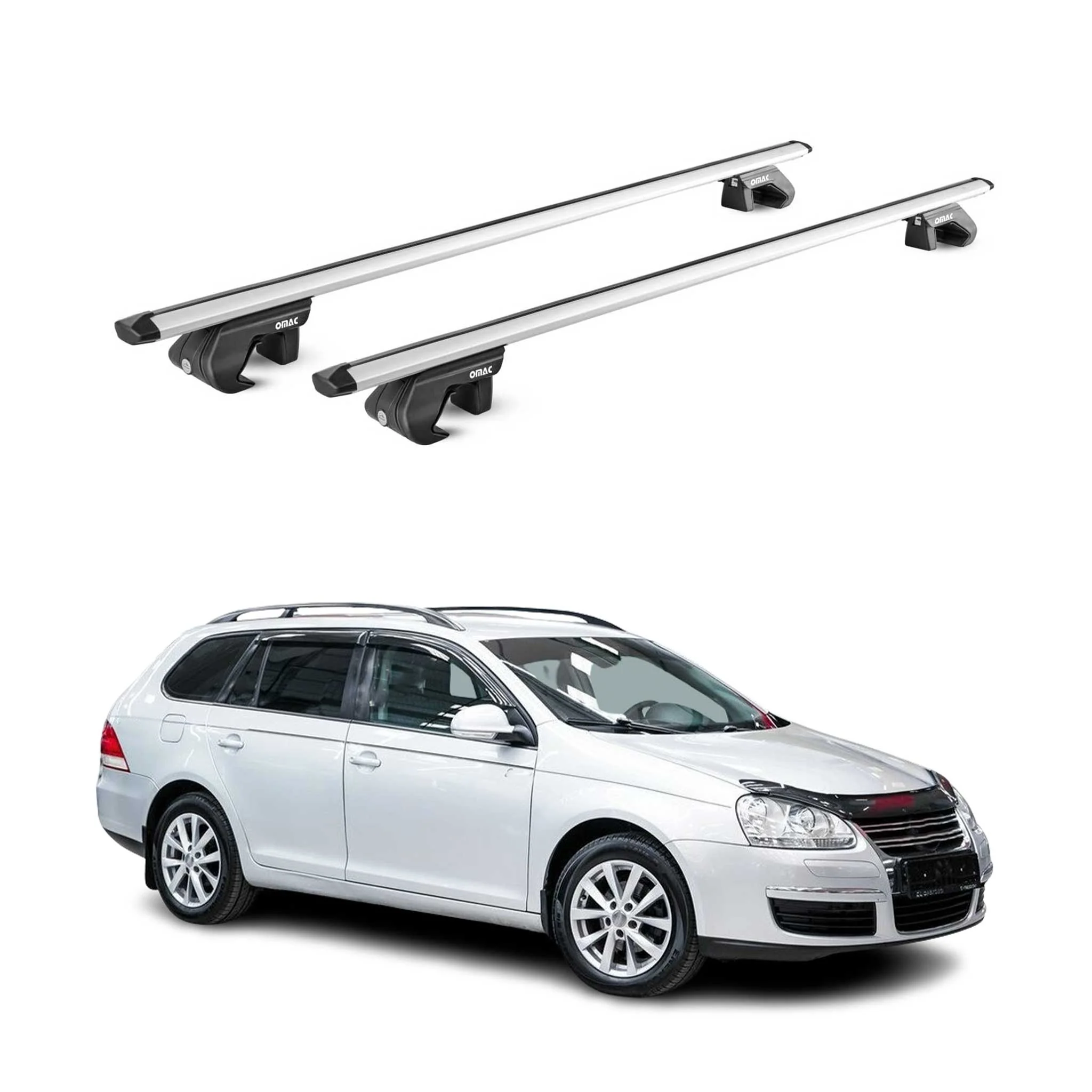 Dachträger Grundtäger für VW Golf VI Kombi 2010-2013 5 tür 90kg Alu Grau 2x ABE