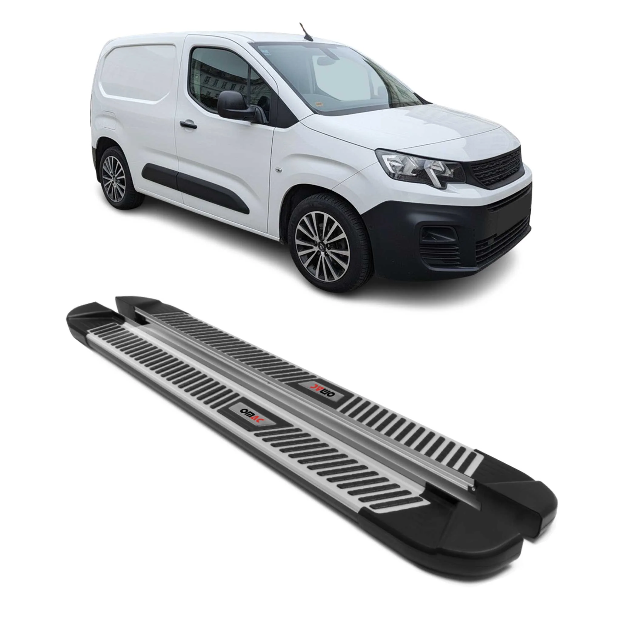 Trittbretter Seitenbretter für Peugeot Partner 2018-2026 Kombi L1 Kurzer Schwarz