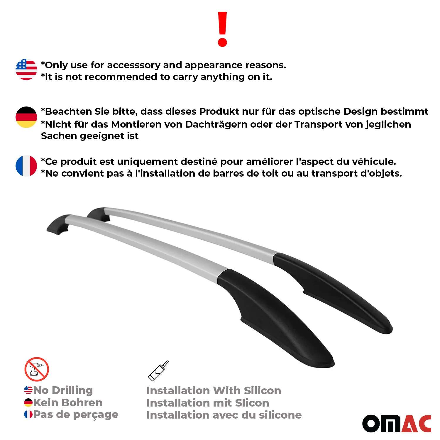 Aluminium Dachreling Relingträger für Nissan Qashqai J10 2007-2014 Silber 2x - Image 3