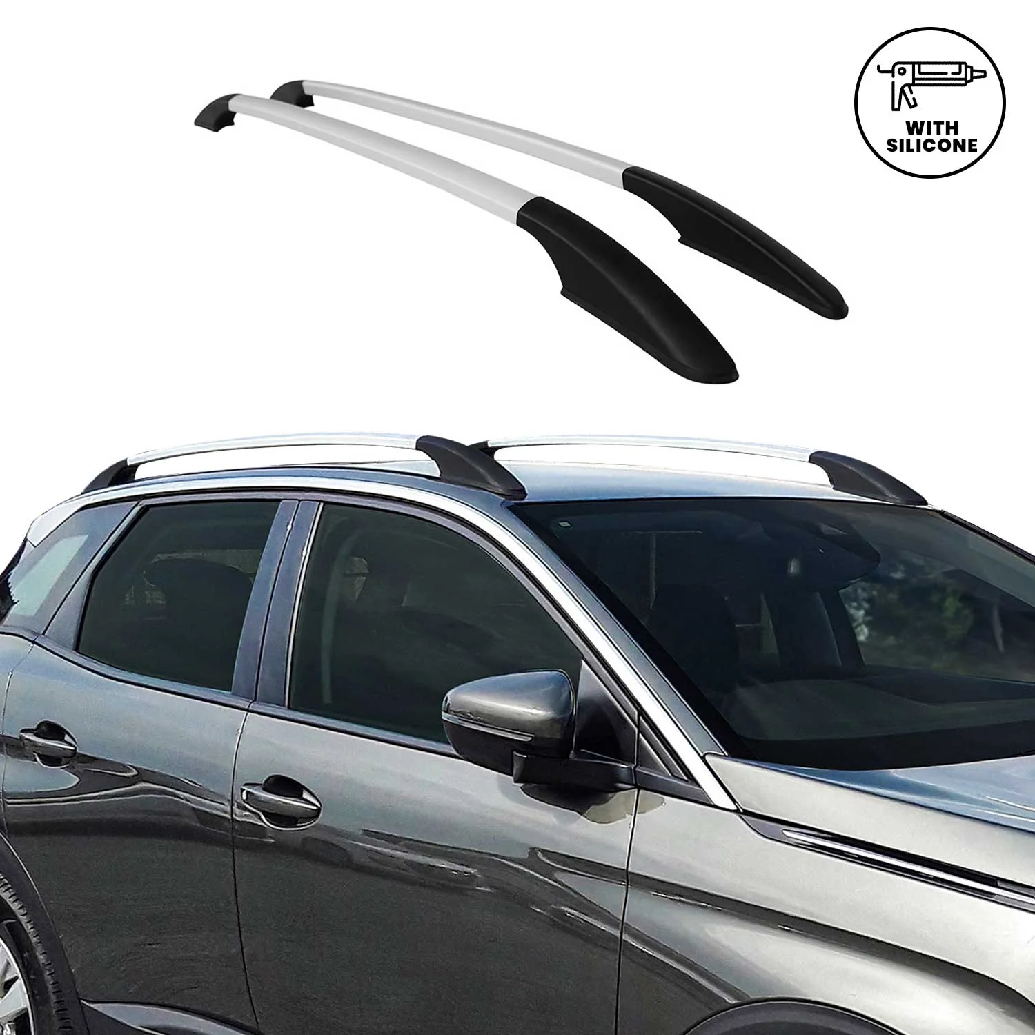 Aluminium Dachreling Relingträger für Nissan Qashqai J10 2007-2014 Silber 2x - Image 5