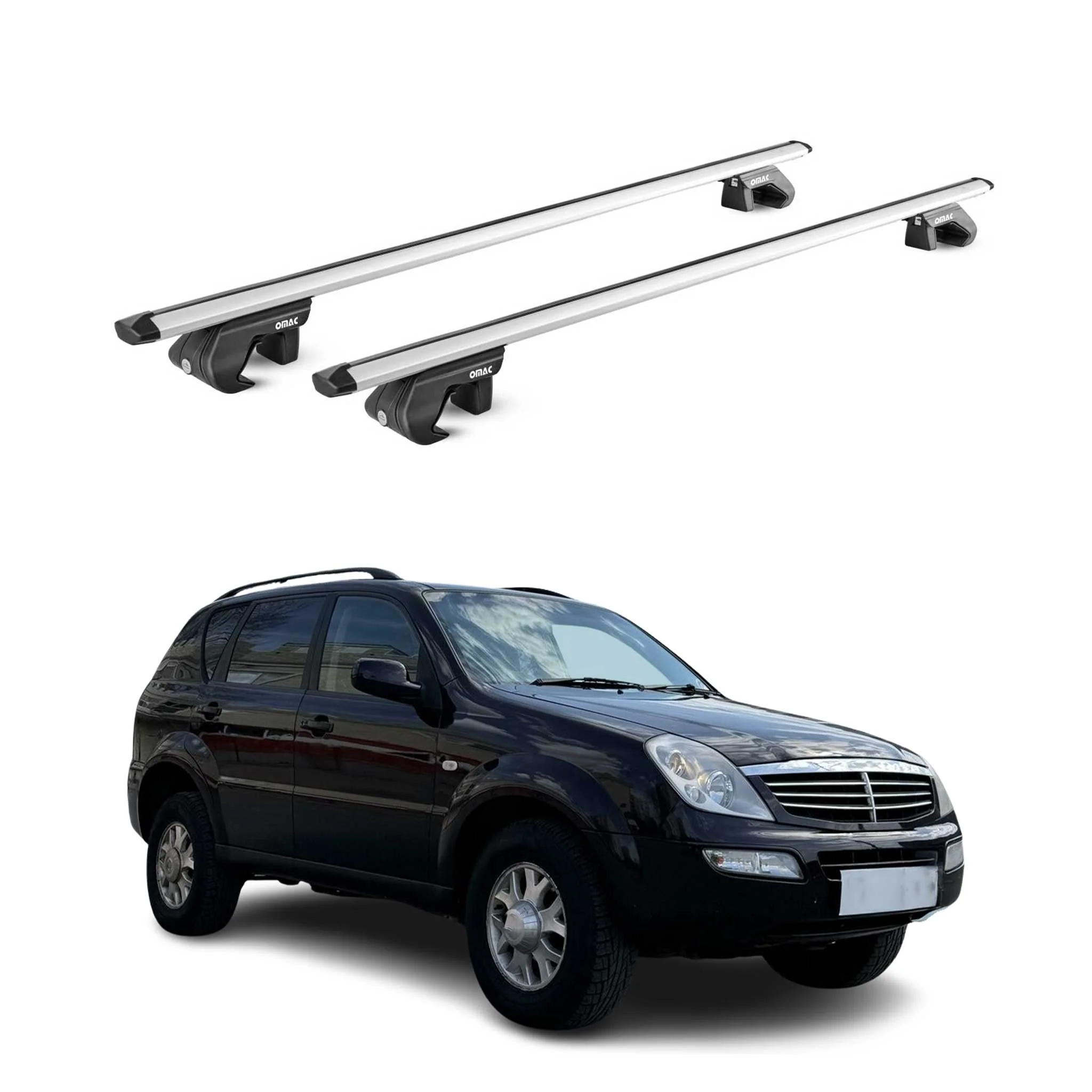 Dachträger Grundtäger für Ssangyong Rexton I 2001-2006 5 tür 90kg Alu Silber ABE