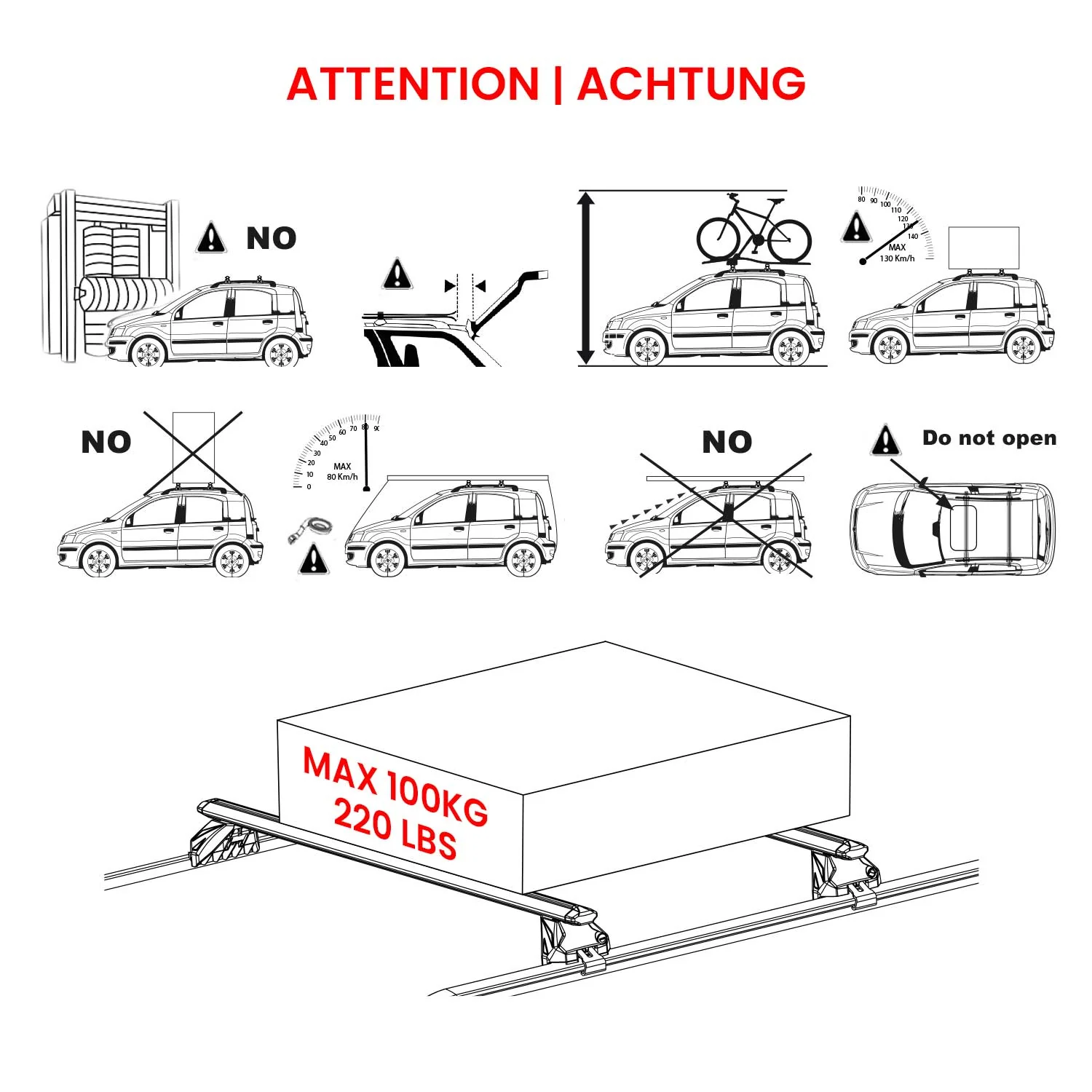 Dachträger Grundtäger für BMW X6 F16 2014-2019 100kg Aluminium Silber 2 tlg ABE - Image 7
