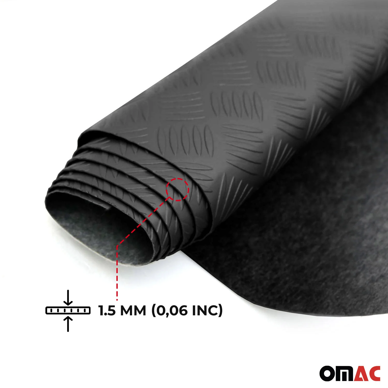 Antirutschmatte Auto Gumimatte Bodenbelag Riffelblech Optik 500x200cm Schwarz 1x - Image 4