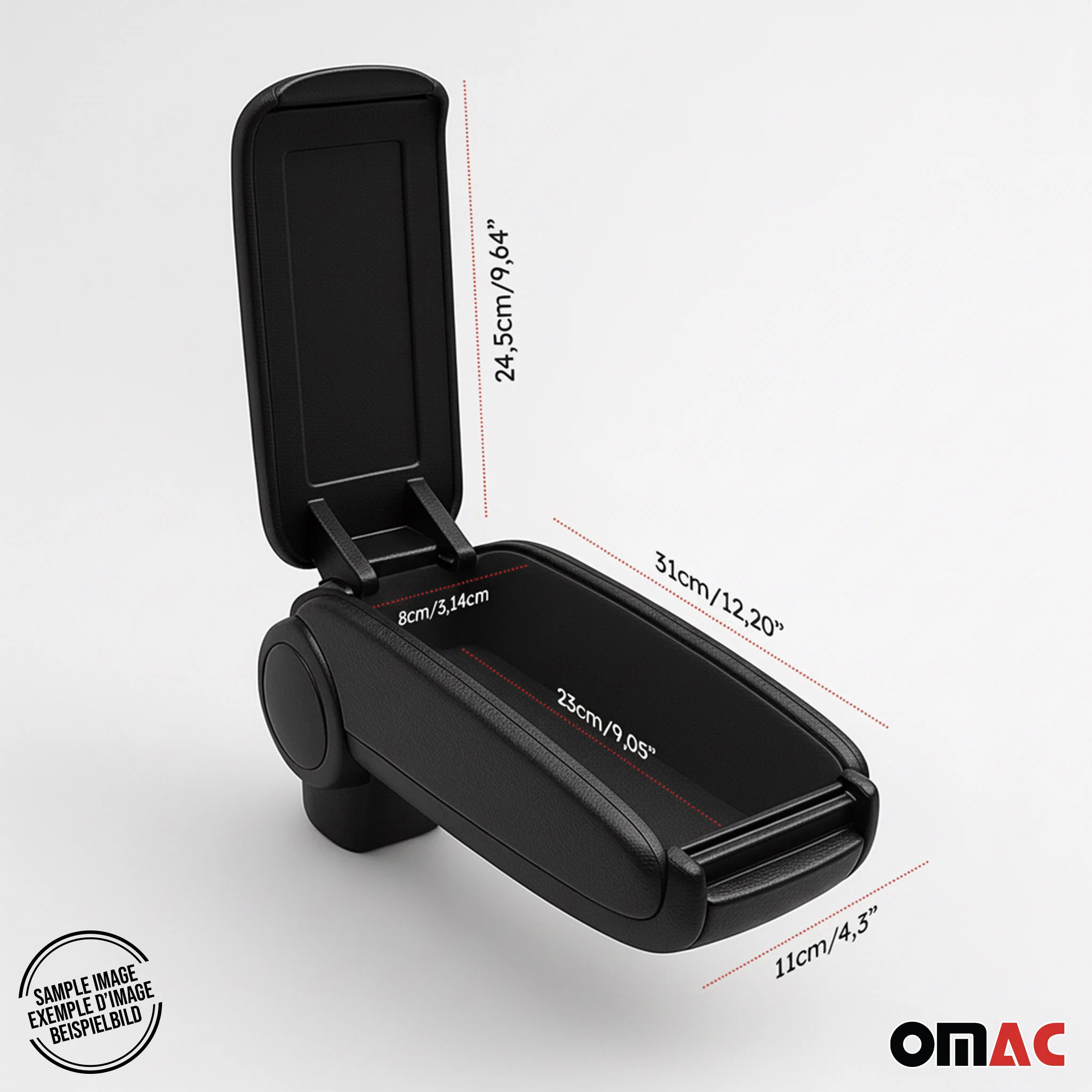 Mittelarmlehne Armlehne für Peugeot 208 / 2008 2019-2026 PU-Leder ABS Schwarz - Image 5