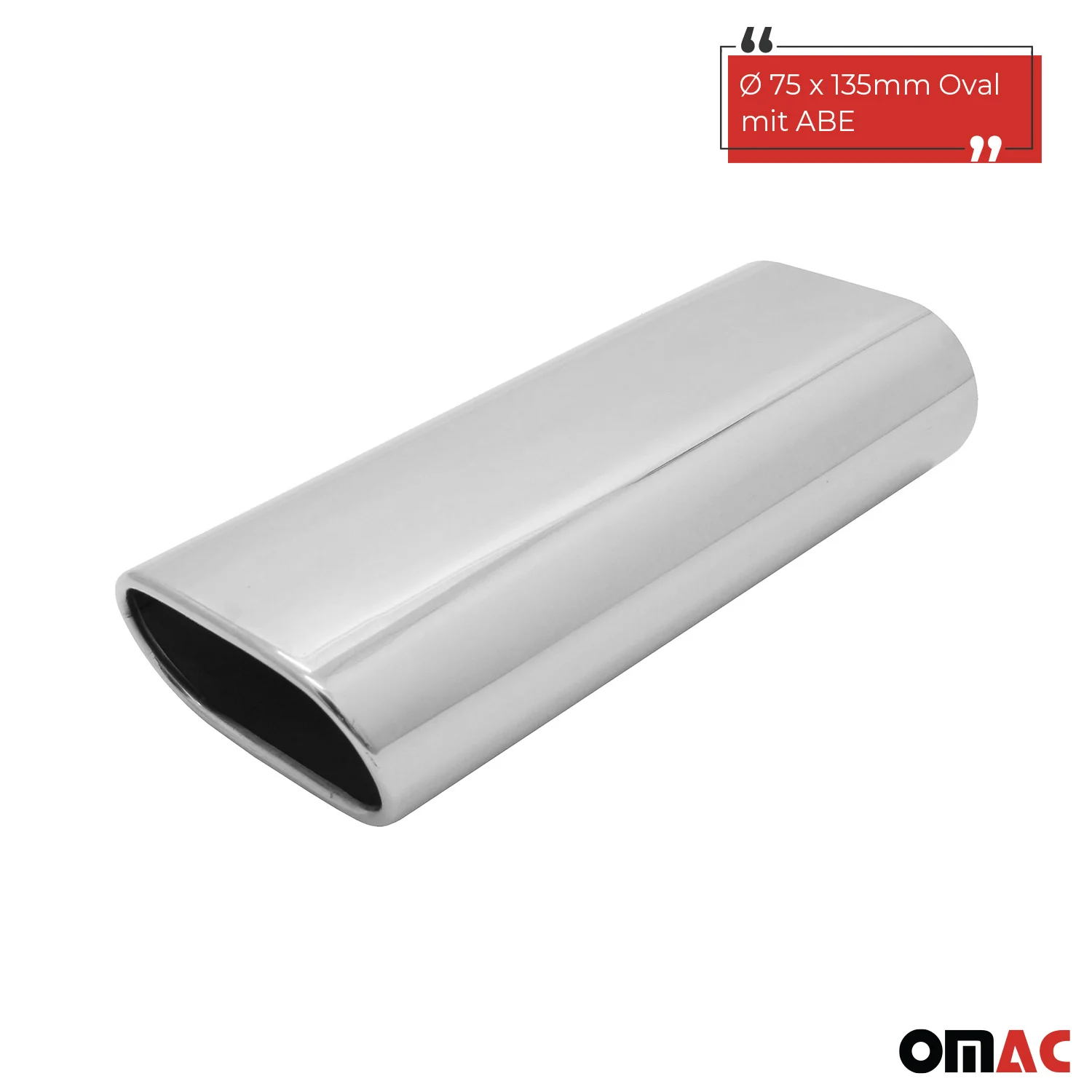 Auspuff Endrohr Edelstahl 135x75 zum ANSCHWEISSEN AUSPUFF ENDSCHALLDÄMPFER ABE - Image 2