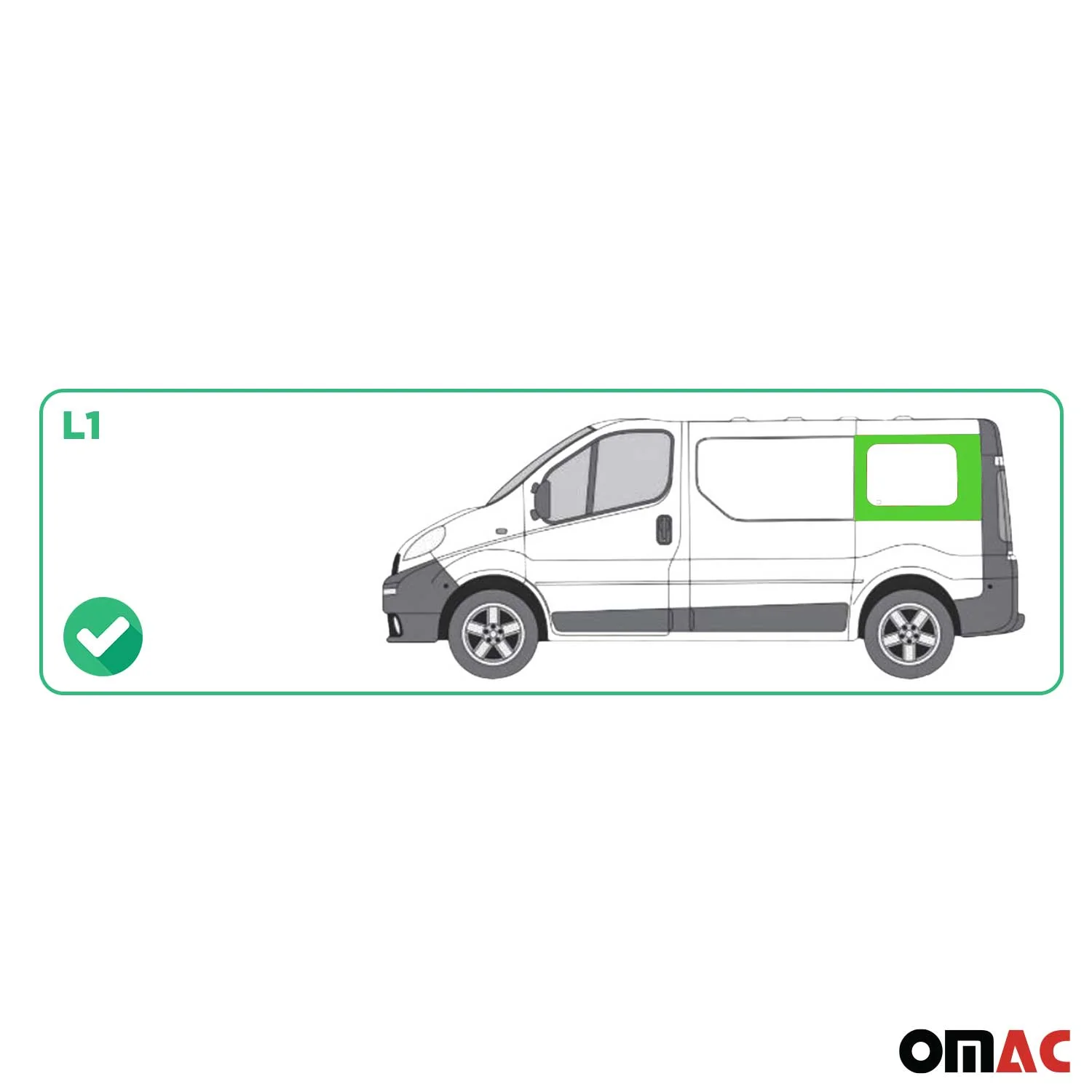 Auto Seitenfenster für Opel Vivaro A 2001-2014 Links Seitenscheibe L1 Schwarz - Image 3