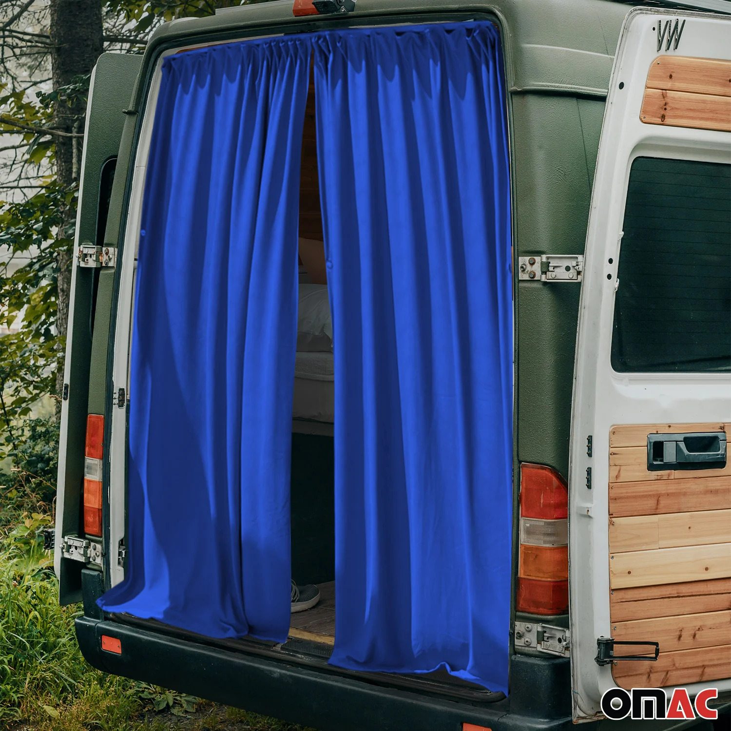 Maß Gardinen Sonnenschutz für Peugeot Partner Heckklappe Vorhänge Dunkelblau - Image 2