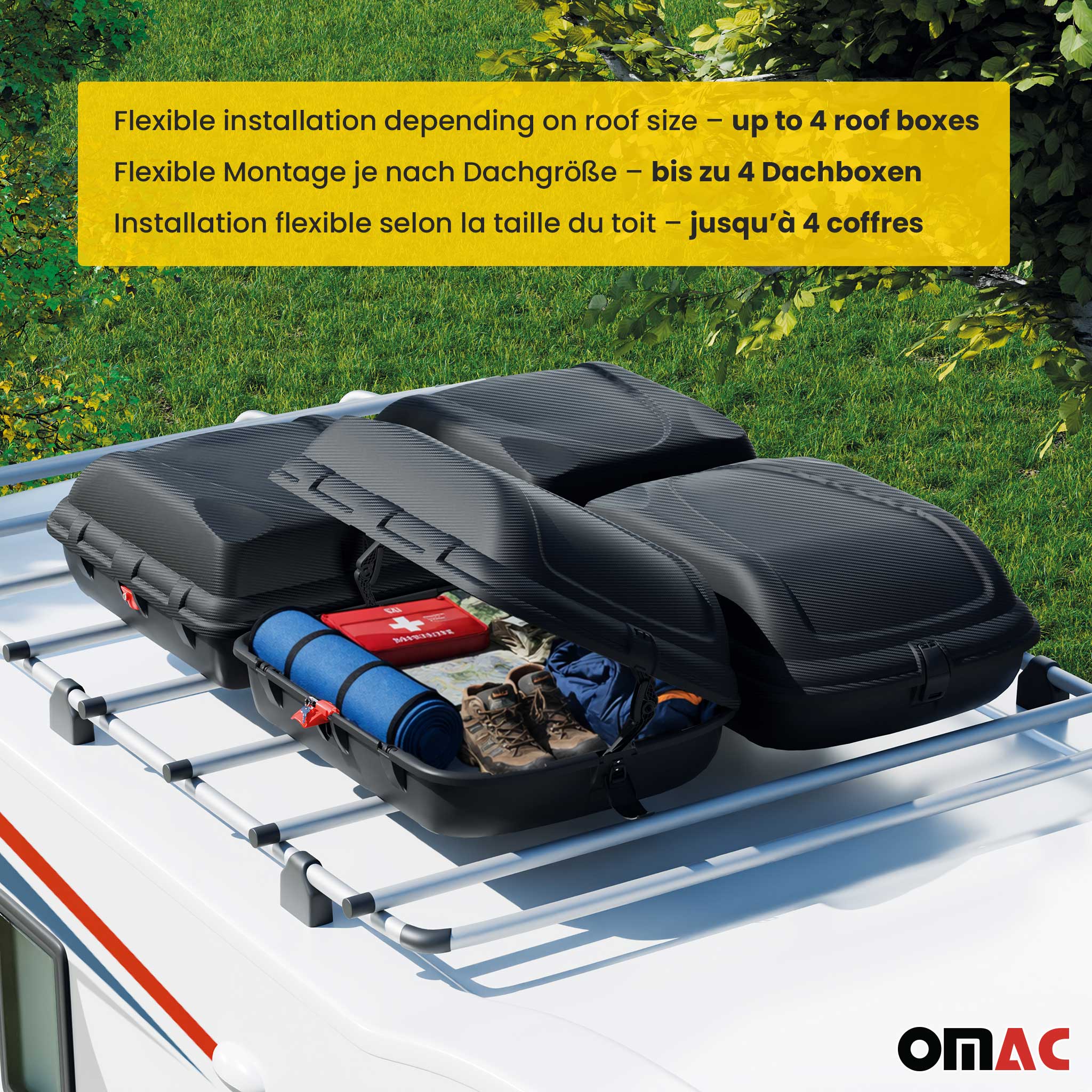 Dachbox Dachkoffer Gepäckbox 270 Liter Carbonlook Abschließbar Autobox - Image 4