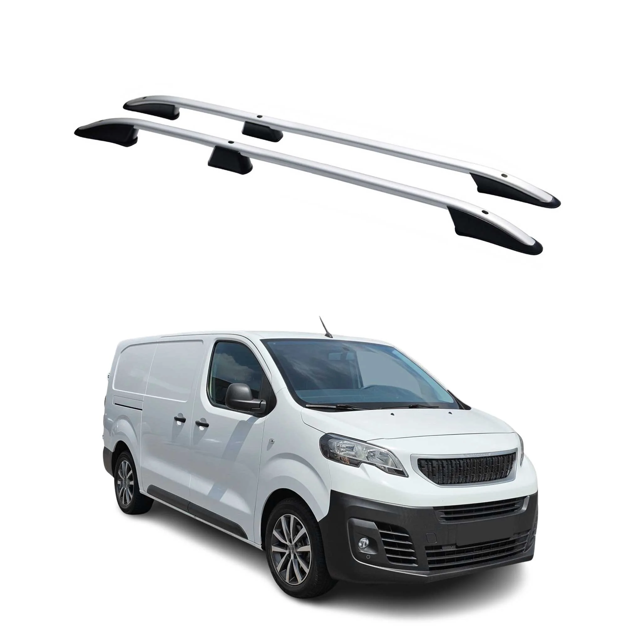 Dachreling Dachgepäckträger für Peugeot Expert / Traveller 2016-26 L2 Silber 2x