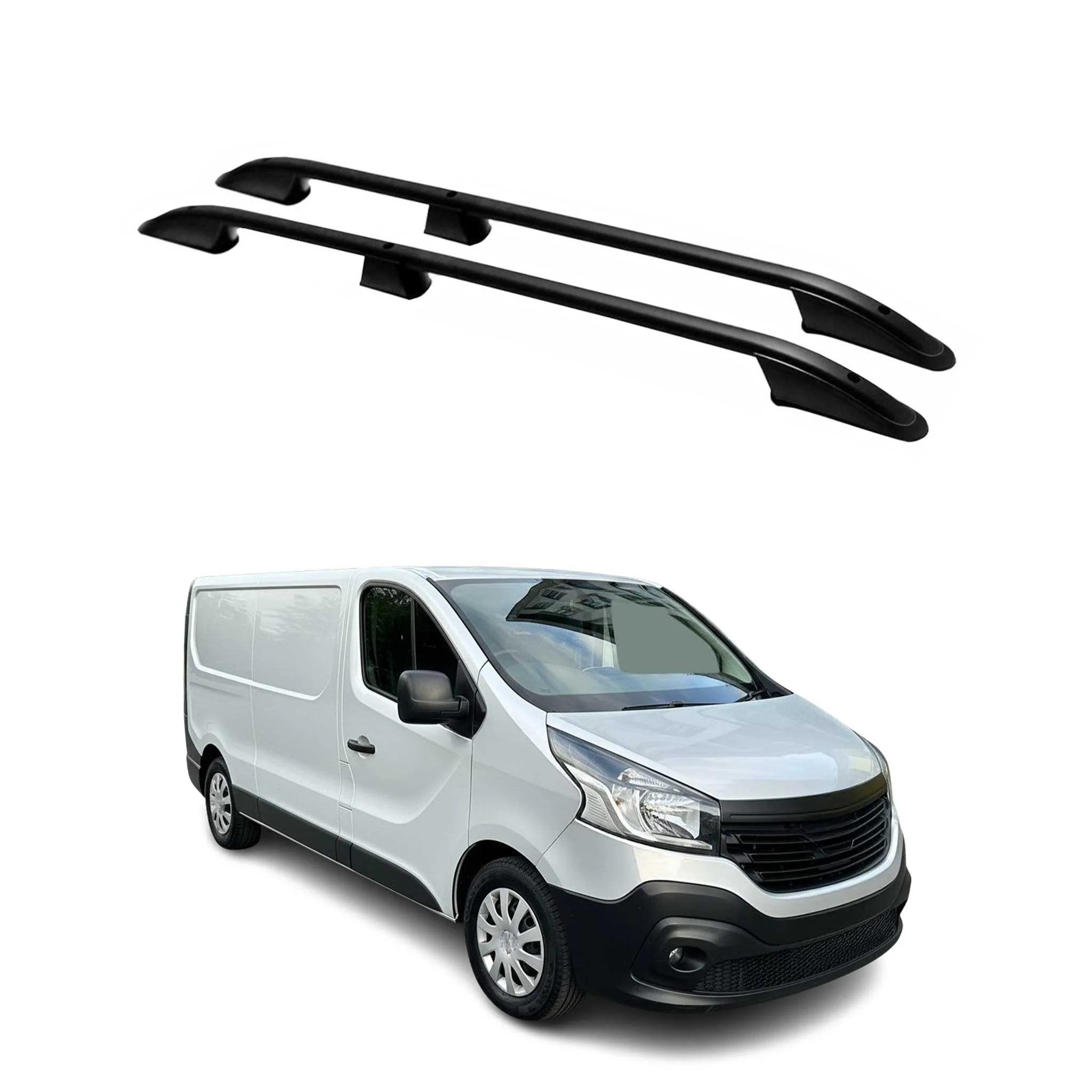 Dachreling Dachgepäckträger für Renault Trafic 2014-24 L2 Langer Alu Schwarz