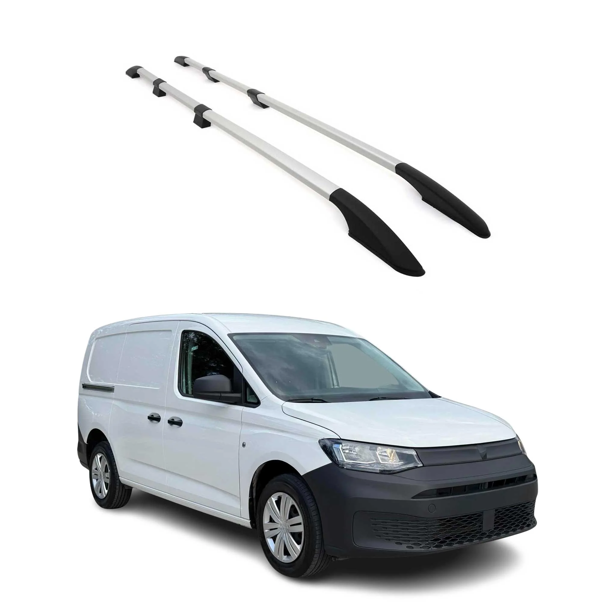 Dachreling Dachgepäckträger für VW Caddy 2020-2026 Langer L2 Alu Grau
